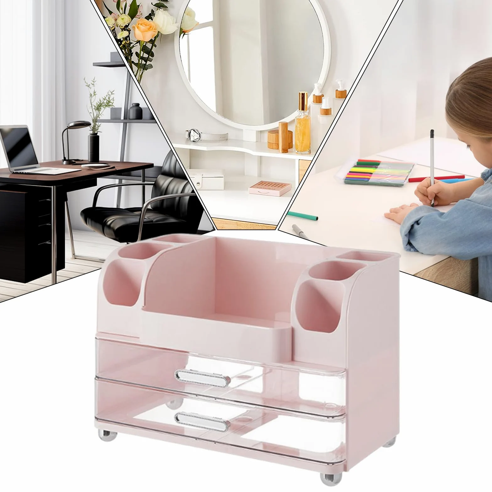 Organizzatore per Trucco da Toeletta Mensola Contenitore Cosmetici | Portacosmetici da Tavolo Organizzatore per Trucco, Toilette, Gioielli, Artigianato, per Bagno, Scrivania, Armadio, Ca