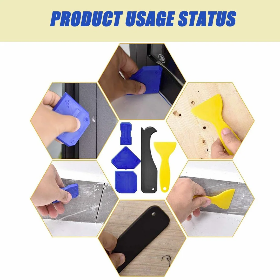 Set 12 strumenti applicatori silicone liscianti giunti acrilico cucina bagno