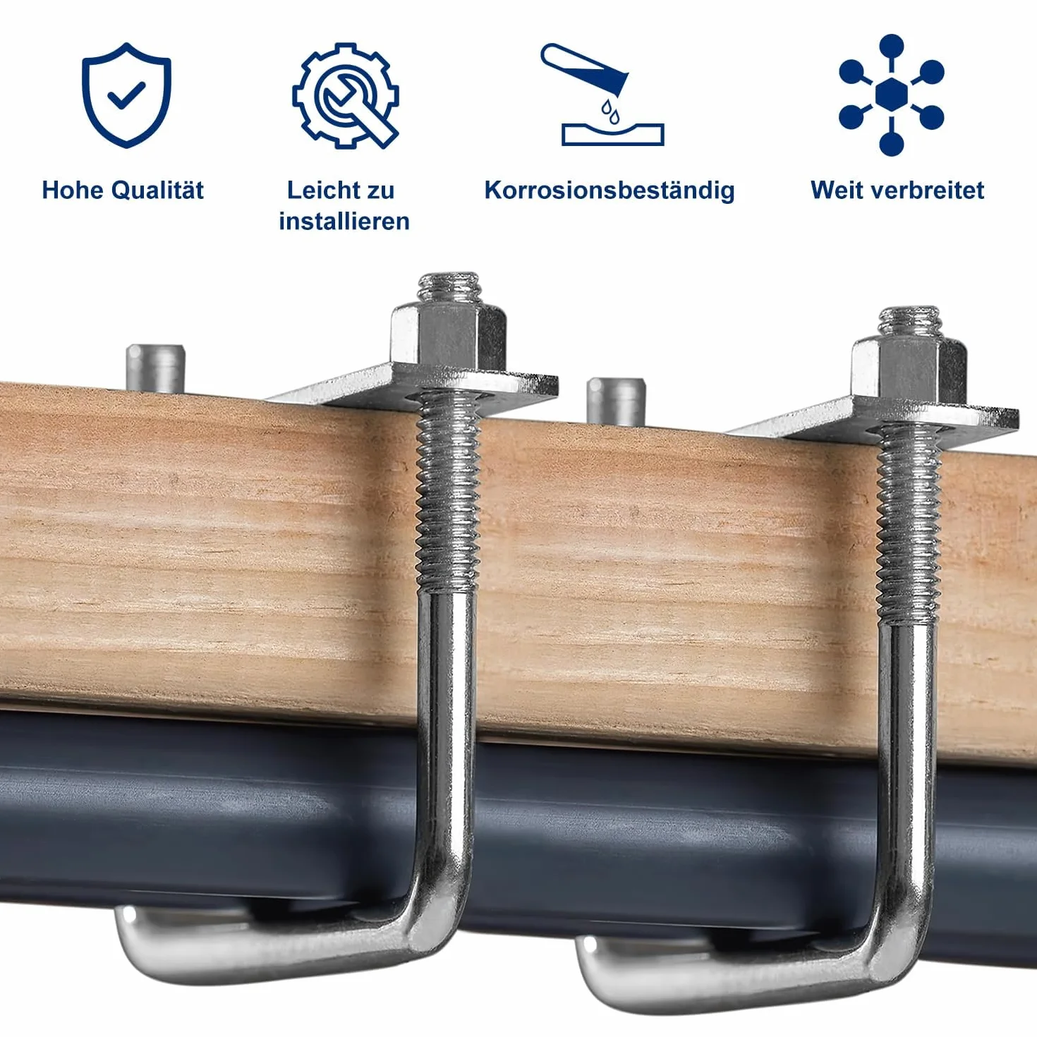 U Bolt M8 40x100mm In Acciaio Inox 4 Pezzi Bullone A U Quadrati Con Dado E Piastra Per Applicazioni Industriali
