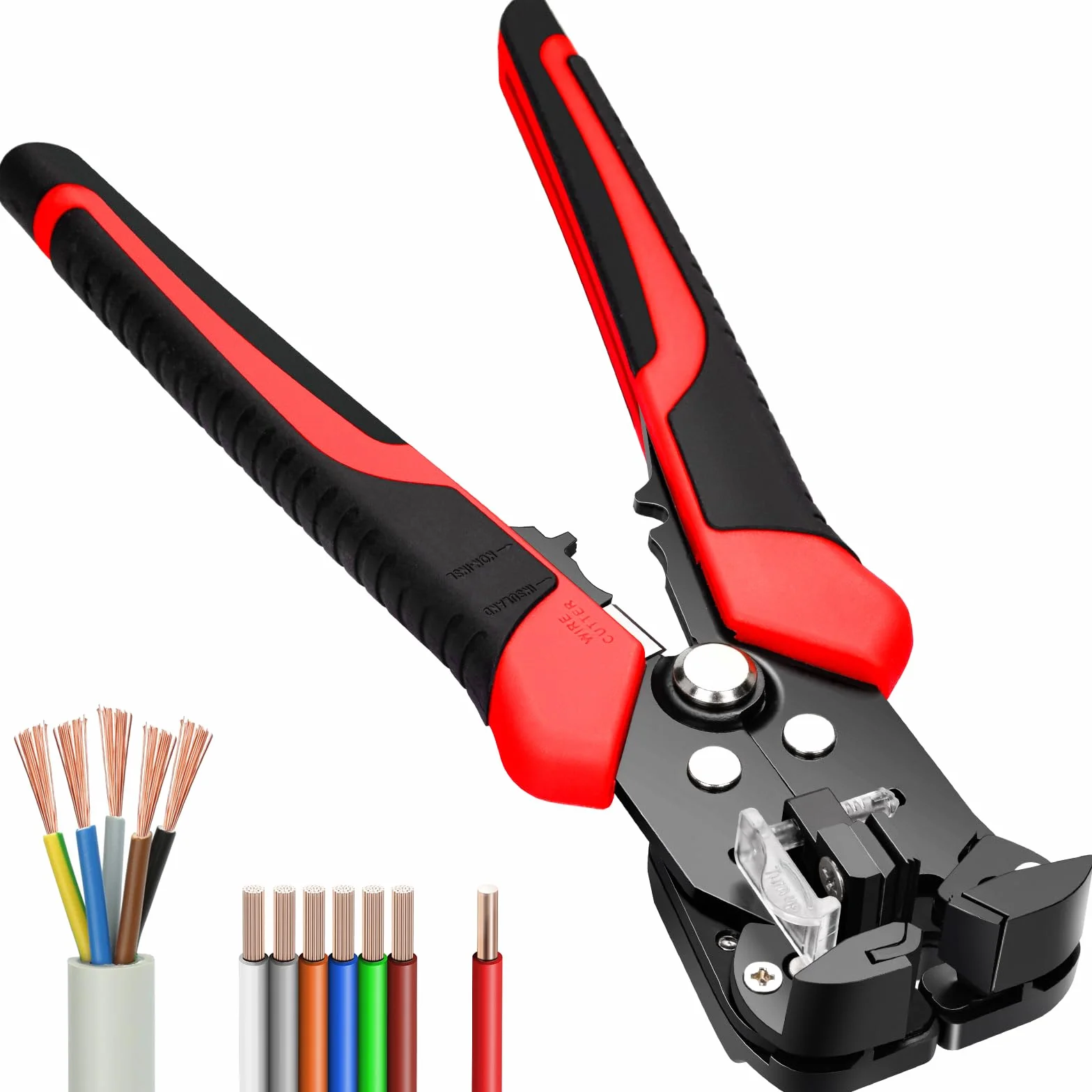Pinza Spelafili 3 in 1 Automatica Elettricista per Spelatura, Taglio e Crimpatura