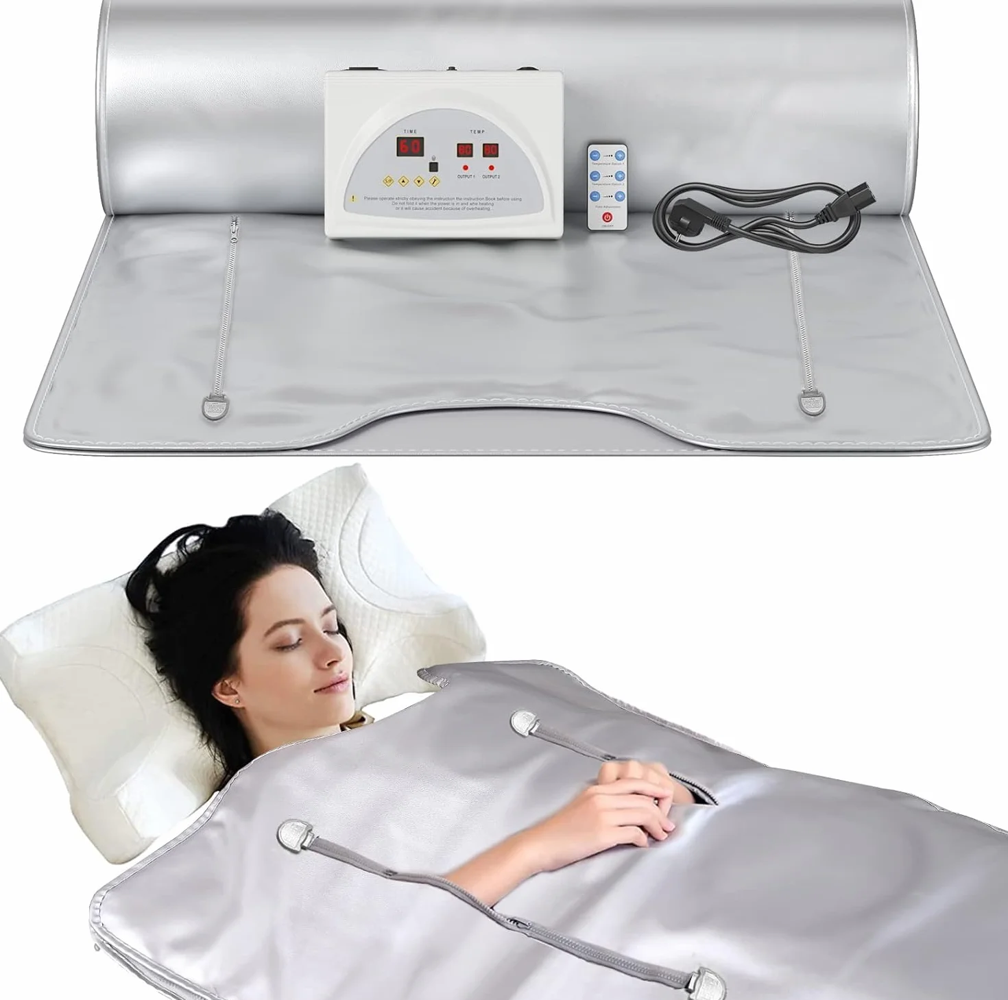 Sunowl Far Infrared Sauna Blanket 2 Zone 220V Coperta Sauna Infrarossi Portatile