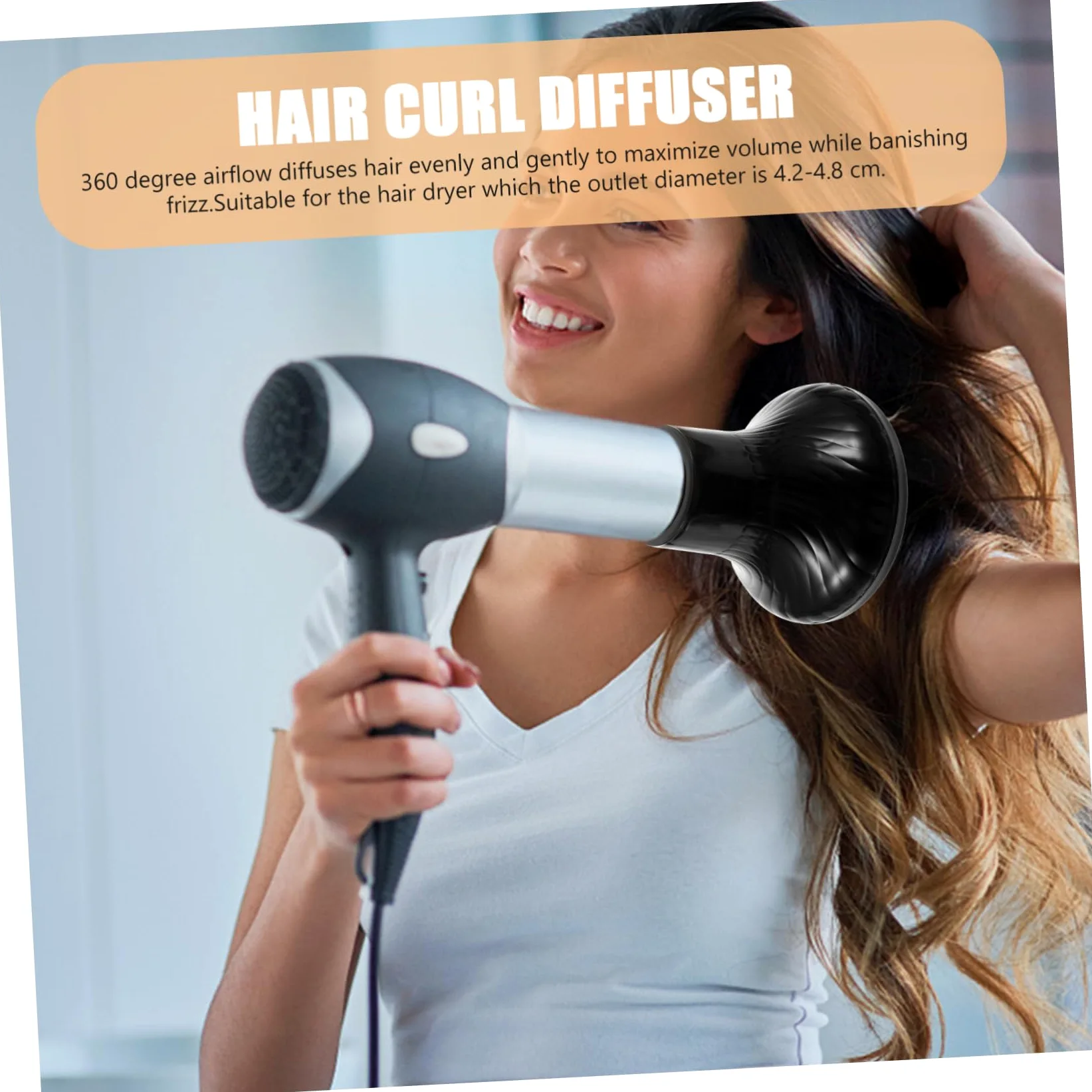 Homoyoyo Diffusore per Asciugacapelli Chioma Ricci e Mossi Flusso Aria 360° e Alta Resistenza al Calore per Impiego Domestico e Professionale in Salone