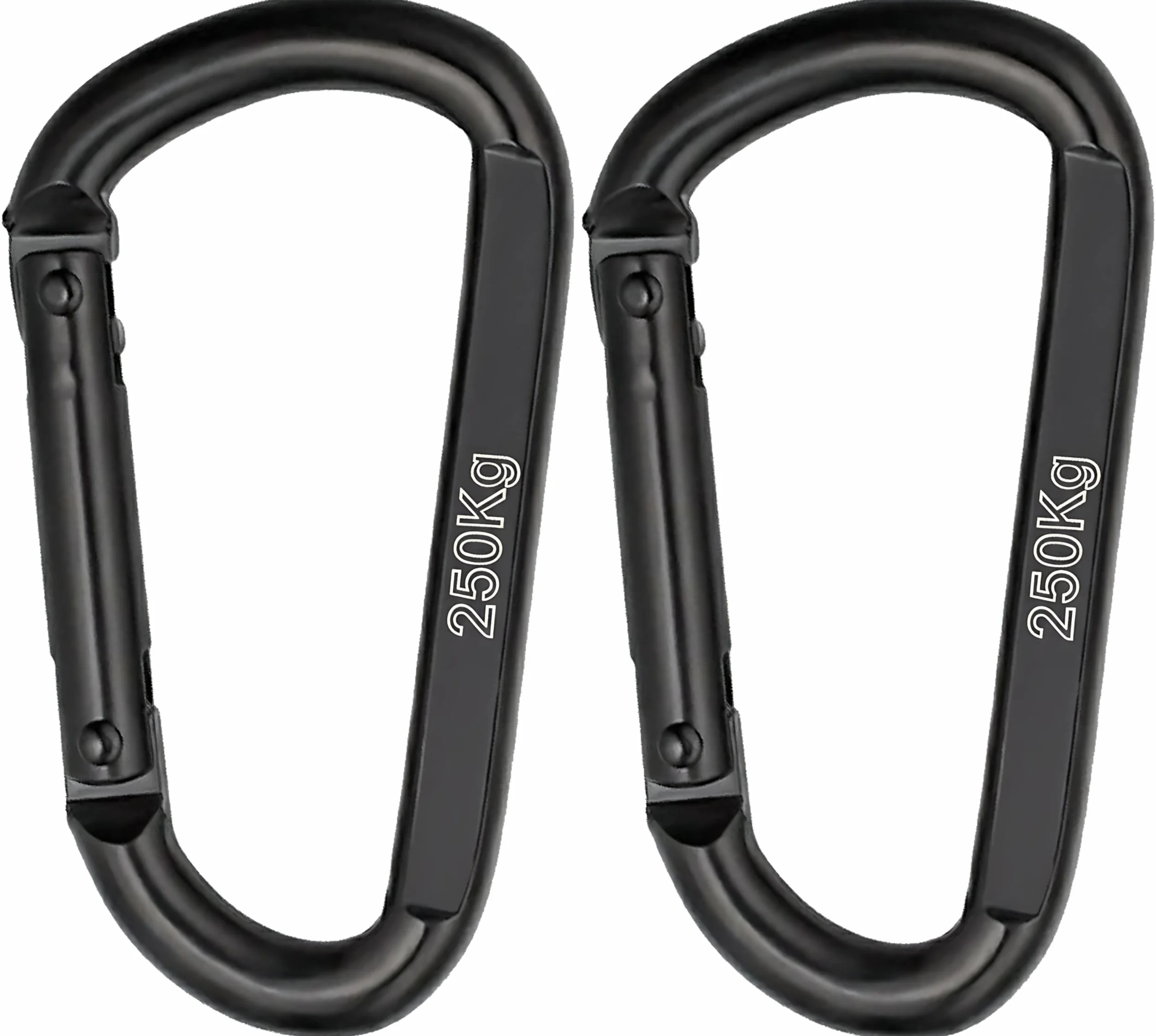 Moschettone Nero Inox M8 8 cm 250 kg Set da 2