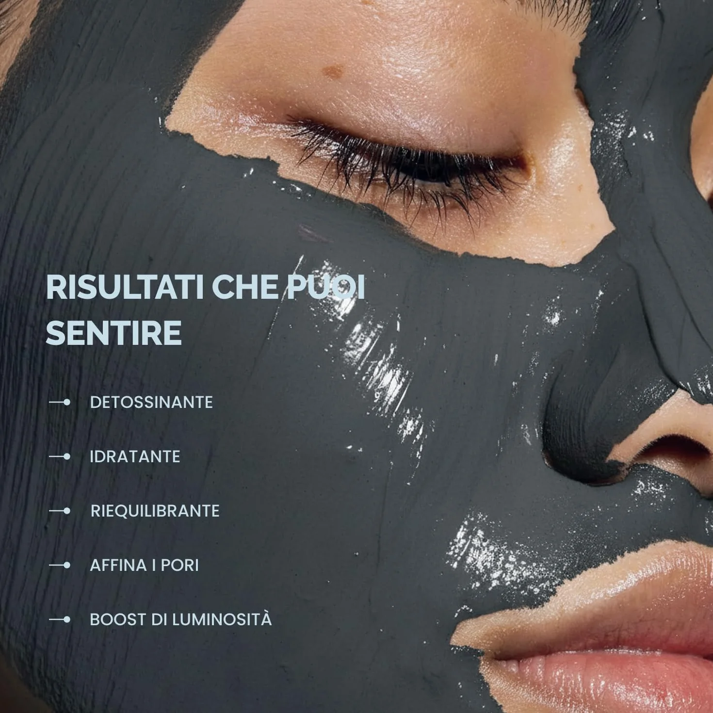 PLANTIFIQUE Maschera Viso Coreana Argilla Vulcanica e Fango Mar Morto – Maschera Viso Corpo con Carbone, Acido Ialuronico, Olio Jojoba, Burro Karité – Purifica, Affina Pori, Idrata e Calma – 110 g