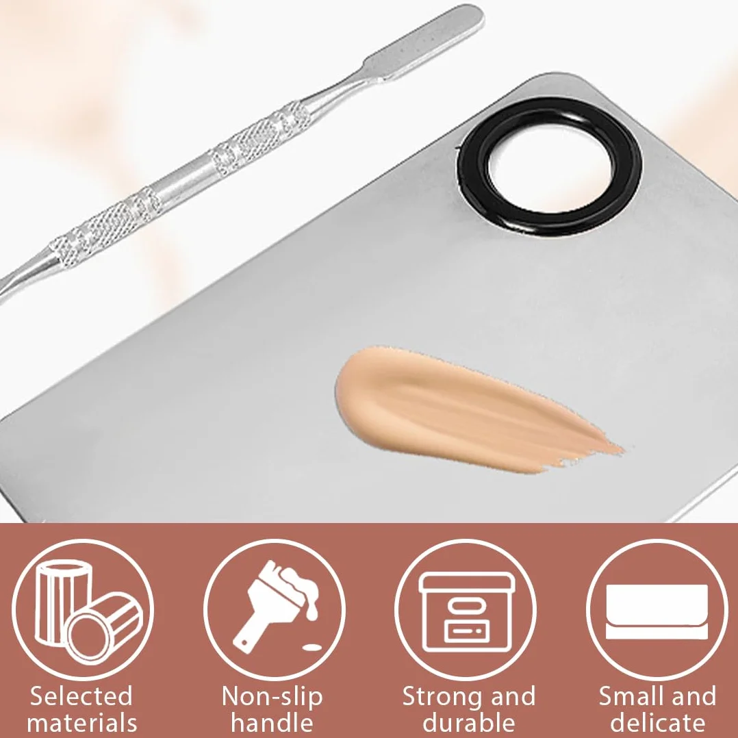 Paletta Di Miscelazione Per Il Trucco, Paletta Per Il Trucco, Paletta Cosmetica Con Spatola Paletta Per Il Trucco Spatola In Acciaio Inox E Paletta Set Di Strumenti Professionali