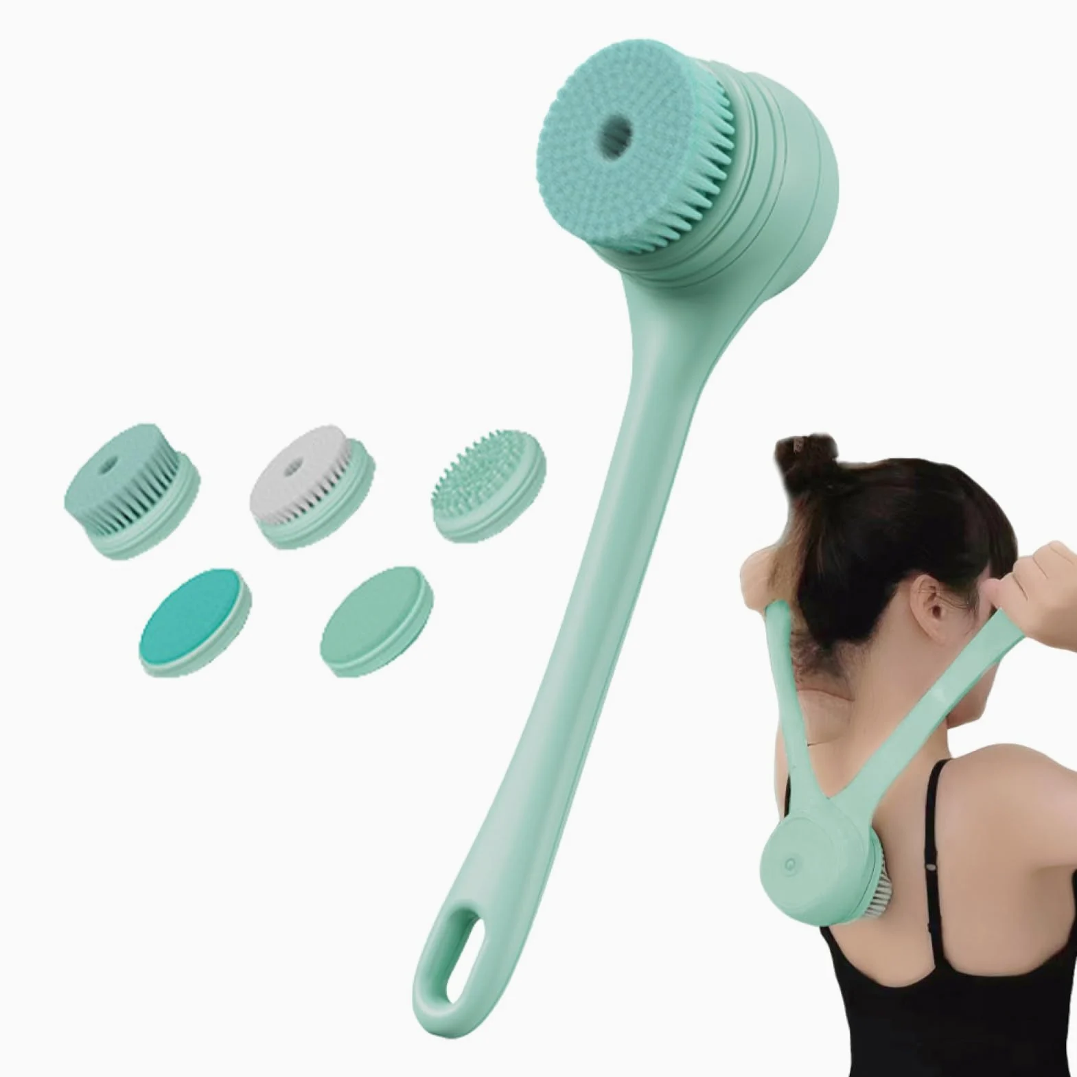 Spazzola elettrica per il corpo – Spazzole per il corpo e il bagno con | ricarica USB, spazzola elettrica grande a batteria, per viso, bagno, schiena, massaggio ai piedi