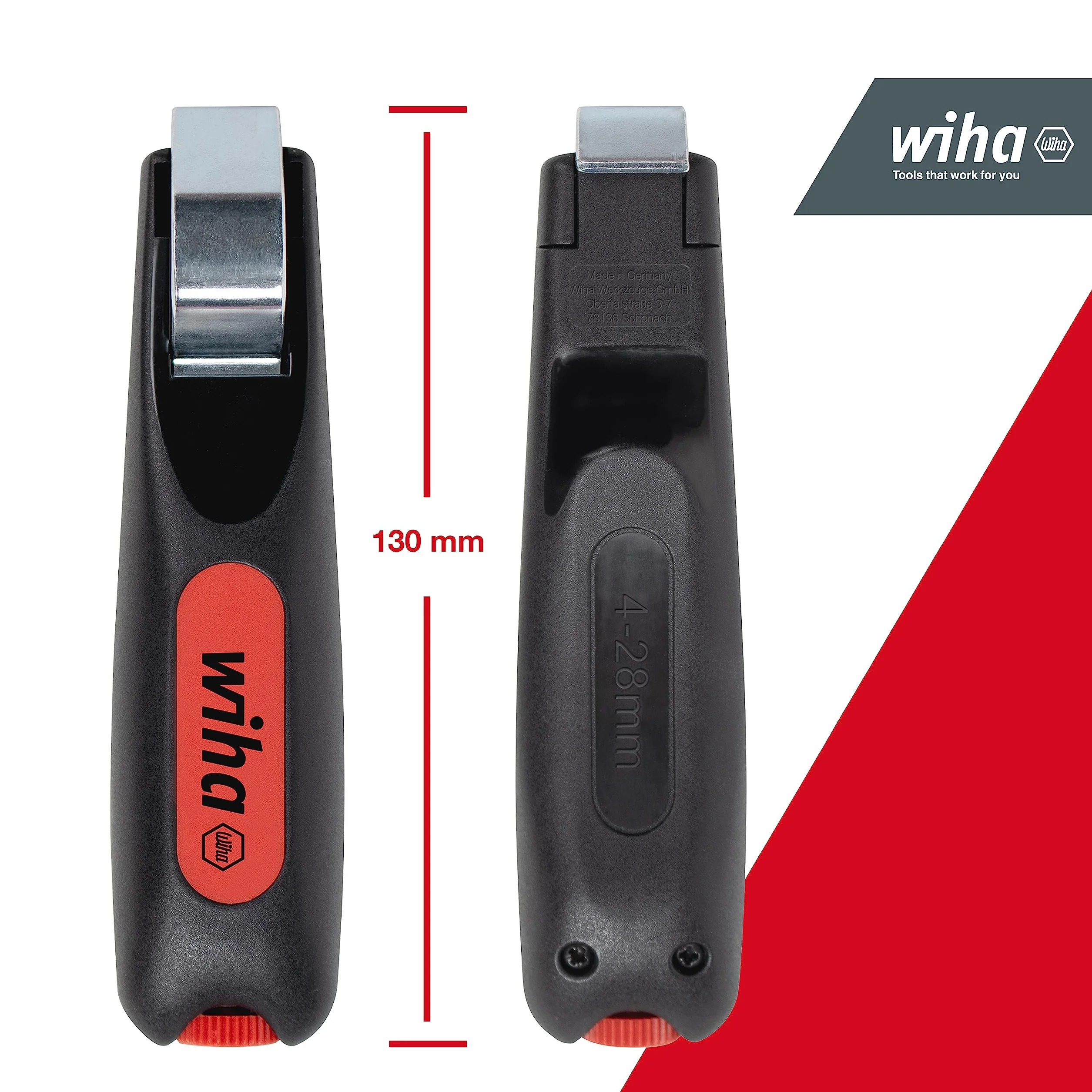 Wiha Herramienta pelacable con cuchilla de arrastre autogirable 130 mm