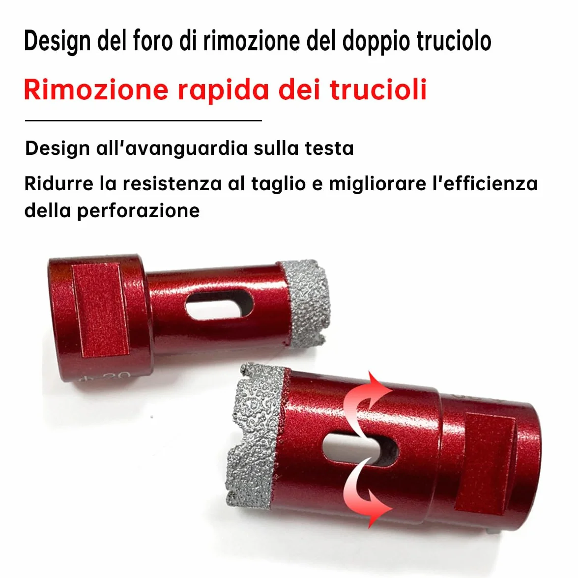 SUQIN 6mm Punta Per Trapano Diamantata con M14 Filetto Vacuum Brasato Fresa Diamantata Per Piastrelle Porcellana Ceramica Granito