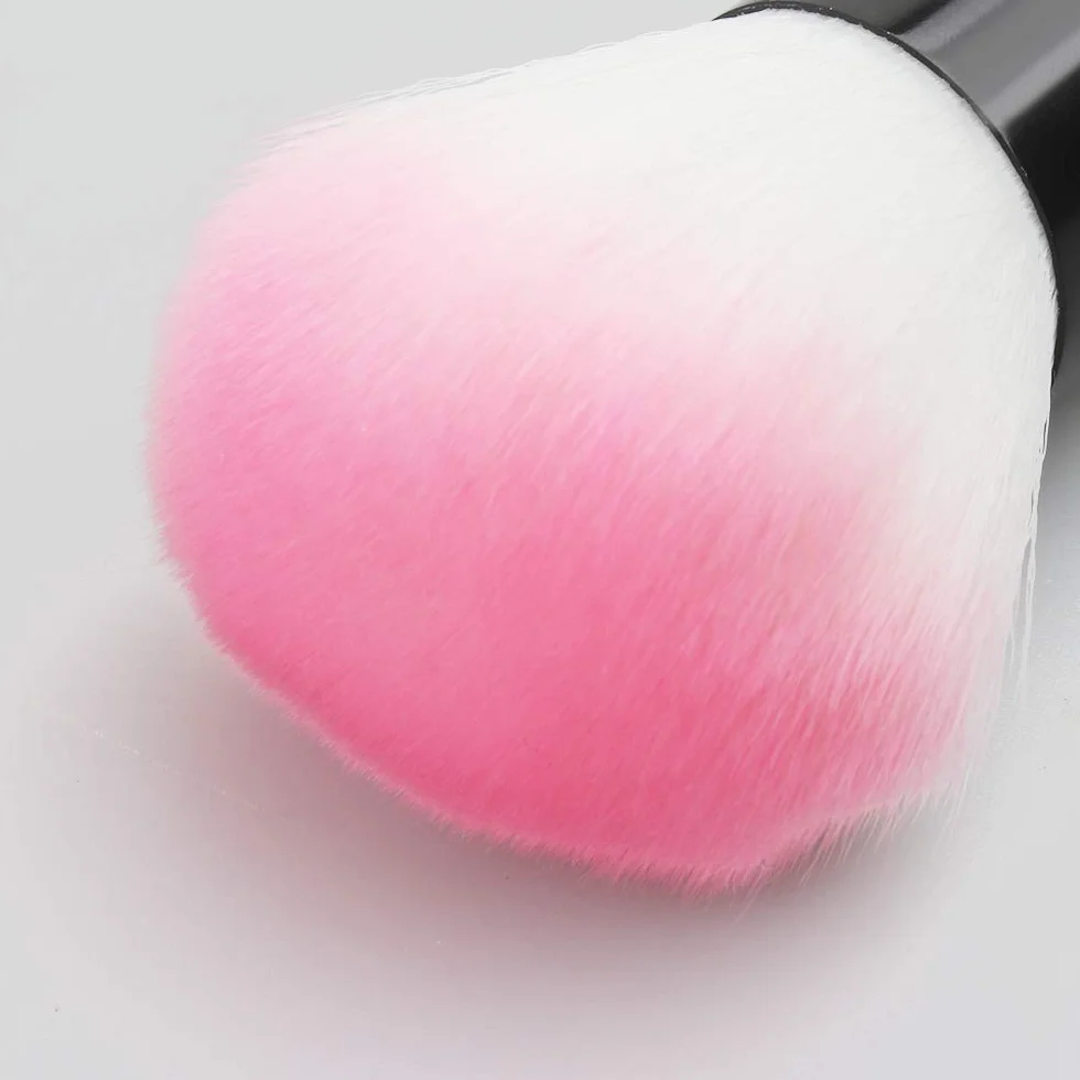 4 pezzi di spazzole per unghie Kabuki per rimuovere la polvere da manicure, polvere per unghie morbida Rosa e viola, fibra artificiale