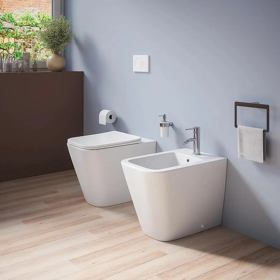 CUBE Sanitari Bidet Vaso WC ceramica RIMLESS sedile coprivaso softclose