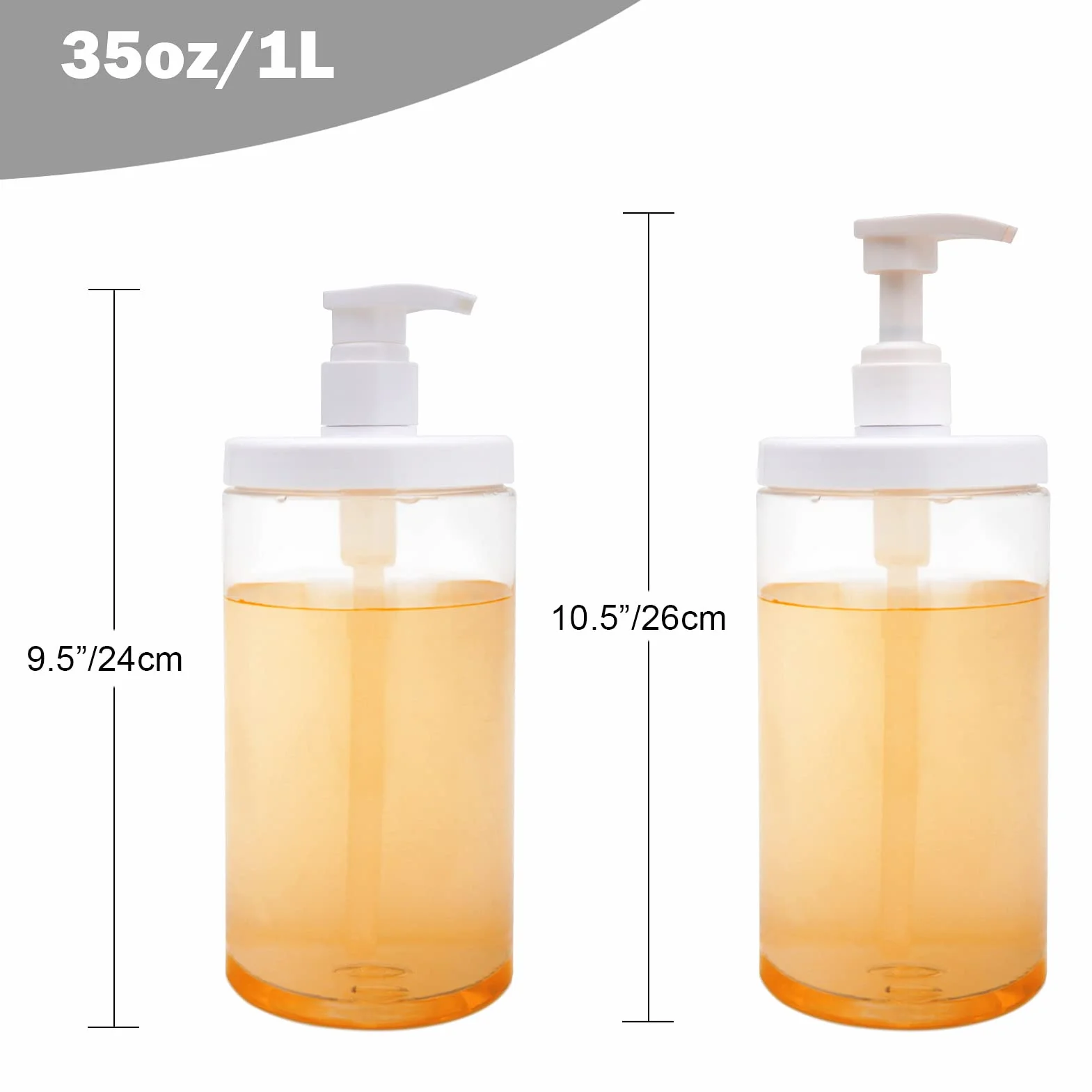 Cosywell Bottiglie in plastica ricaricabili con pompa, a bocca larga, stile vasetto, senza BPA, per lozioni, shampoo, balsamo, colore bianco, 3 x 1000 ml