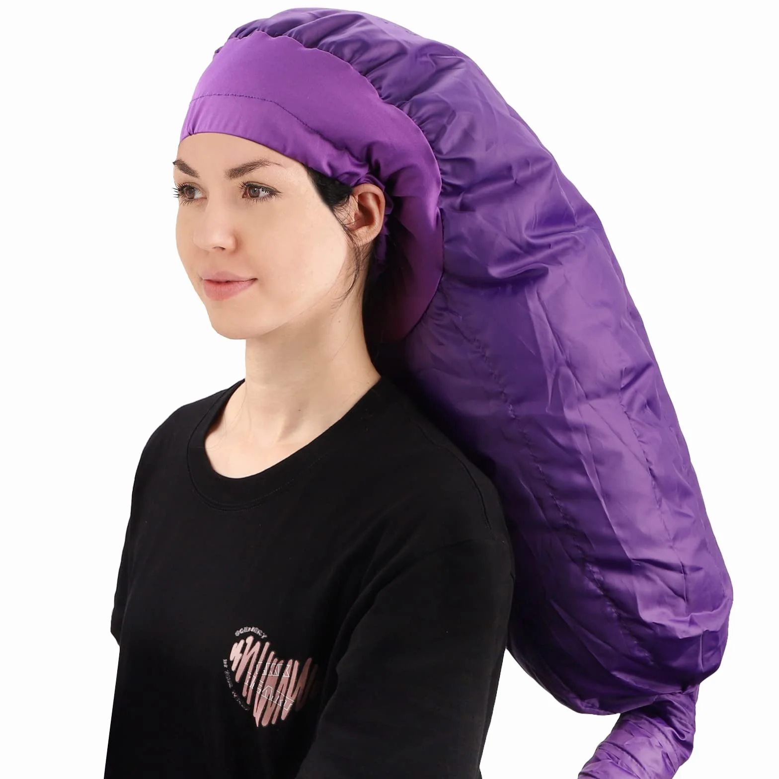Segbeauty Caschi per Asciugatura, Cuffia Asciugacapelli, Casco Asciugacapelli da Casa Portatile e Professionale, con Elastico per Attacco Phon (Viola)