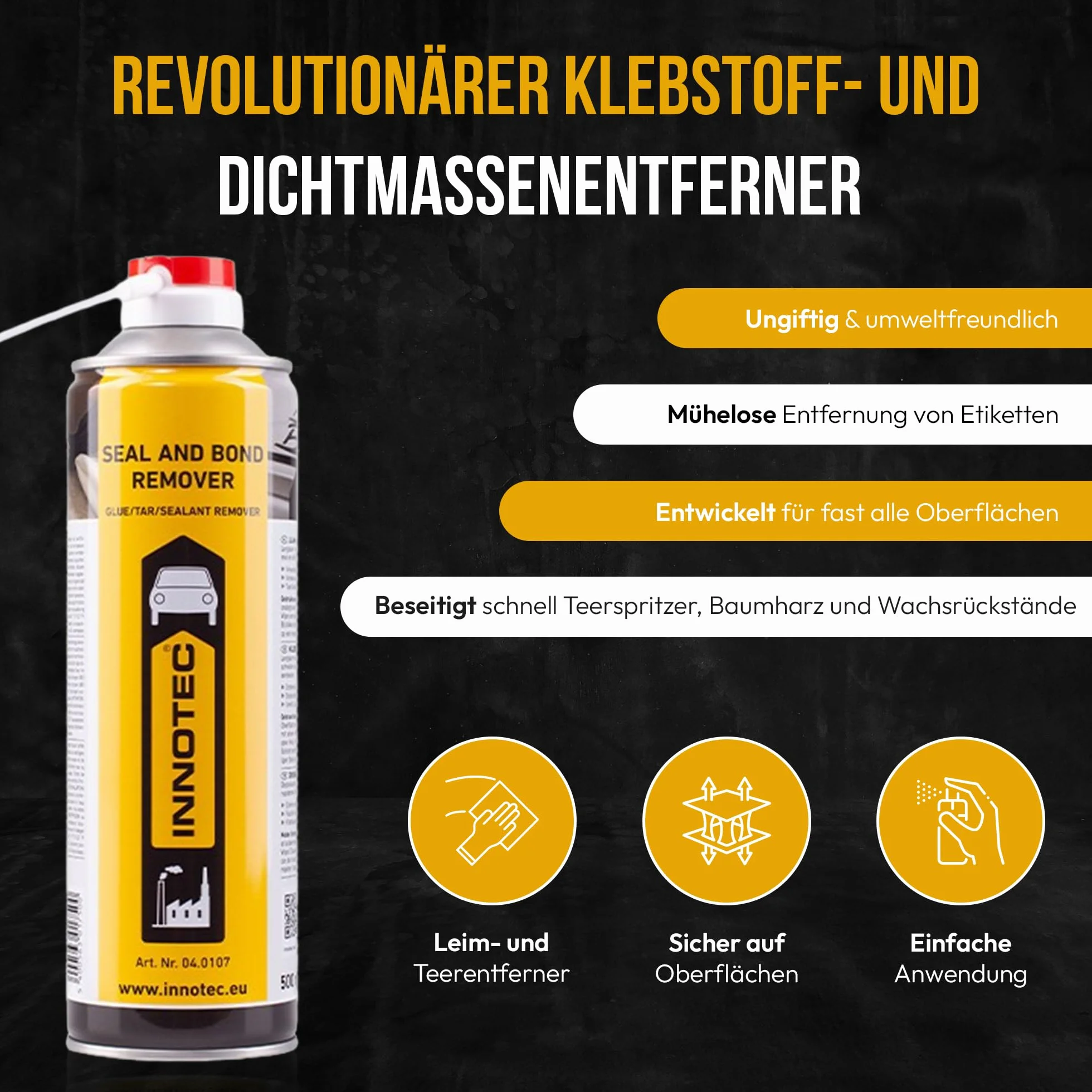 Innotec Seal and Bond Remover 500 ml rimozione adesivi sigillanti spray
