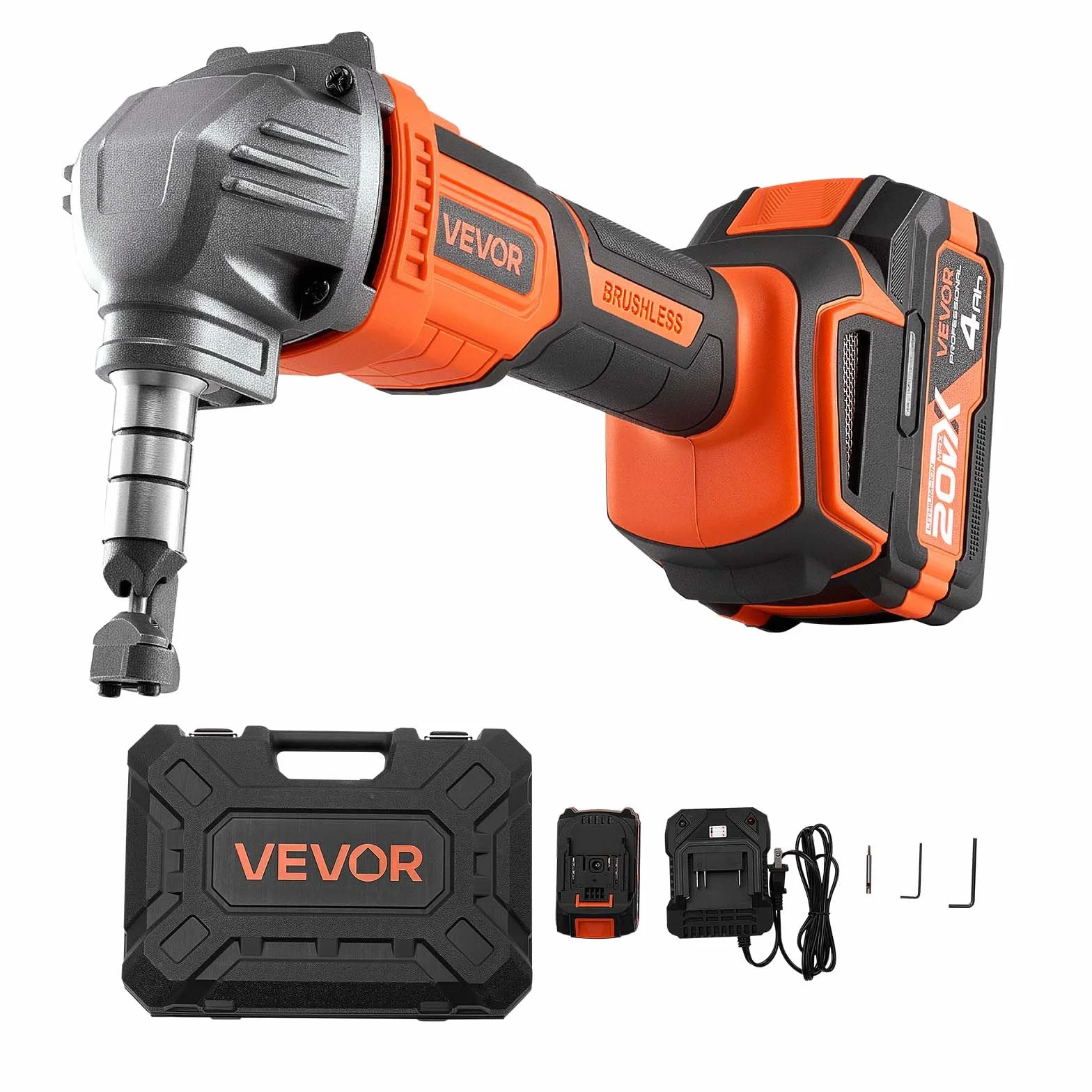 VEVOR Roditrice per Lamiere Senza Fili 20V 4000mAh Motore Brushless 2200 giri/min Taglierina Elettrica per Acciaio Alluminio