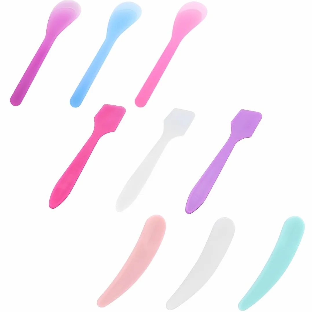 9PCS Mini spatola per trucco in Cura della pelle Applicatore cosmetico per il viso Cucchiaio per maschera per il viso Crema Lozioni Idratanti