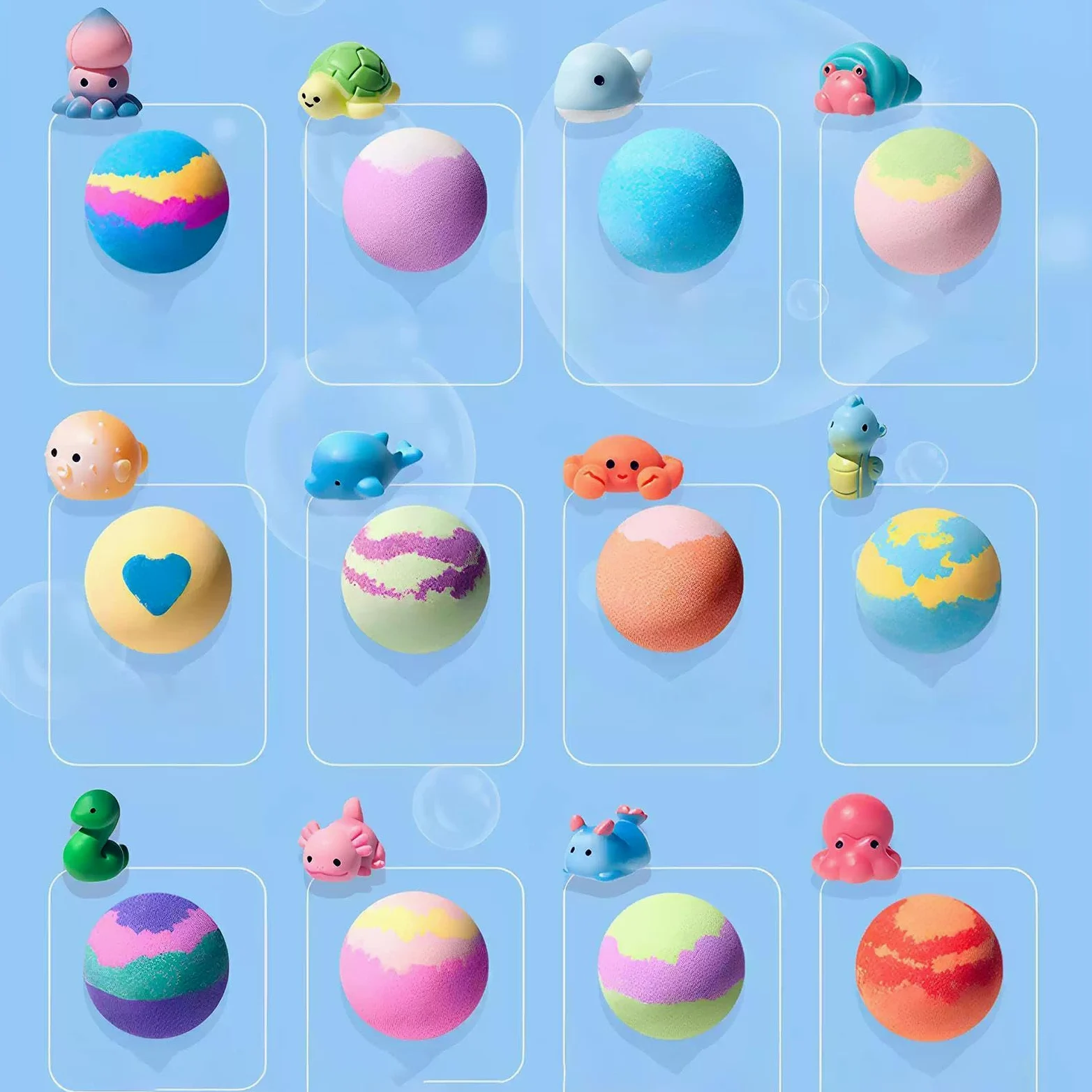 Bombe da Bagno Effervescenti 12 Pezzi Effervescenti Rinfrescanti Colorato | Regali Per Cestini Giocattoli Da Bagno Per Adolescenti Famiglia Bambini Figli Figlie