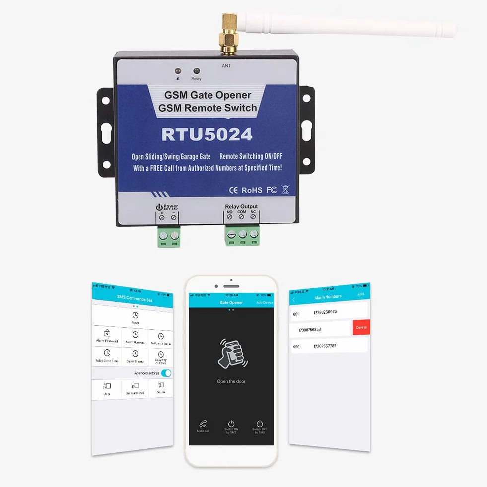 Apricancello GSM RTU5024 Telecomando Universale Interruttore Relè DC 9-24V Apriporta Senza Fili Per Porta Garage