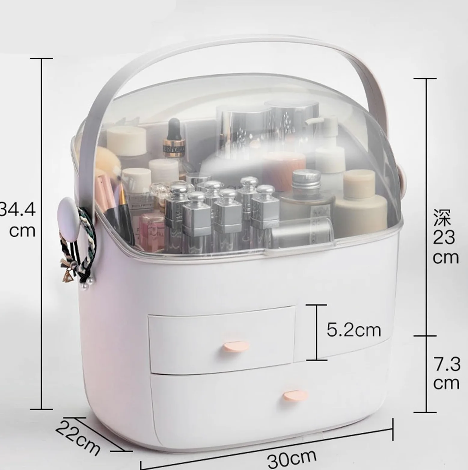 Porta Trucchi,Toeletta Organizzatore per Il Trucco Scatola per Riporre Cosmetici Scatola per Riporre Oggetti da Scrivania Dormitorio Tavolo da Toeletta per La Casa Multifunzione