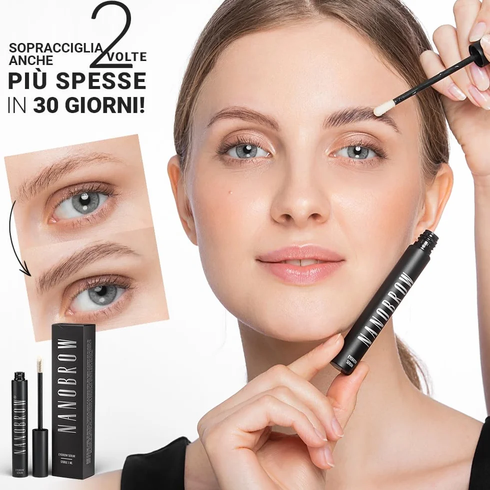 Siero per sopracciglia Nanobrow Eyebrow Serum - Balsamo per sopracciglia, Accelera la crescita, rafforza e infoltisce le sopracciglia