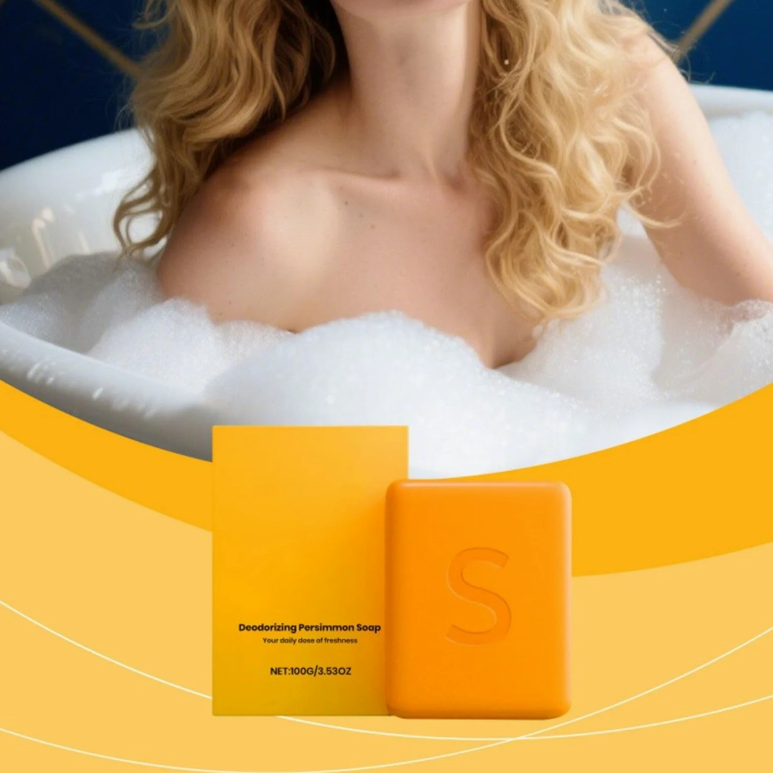 Sapone al cachi per gli odori del corpo - Saponetta giapponese tè verde,Forte controllo degli odori, rinfrescare il corpo, pulizia profonda | Sapone liquido con estratto di