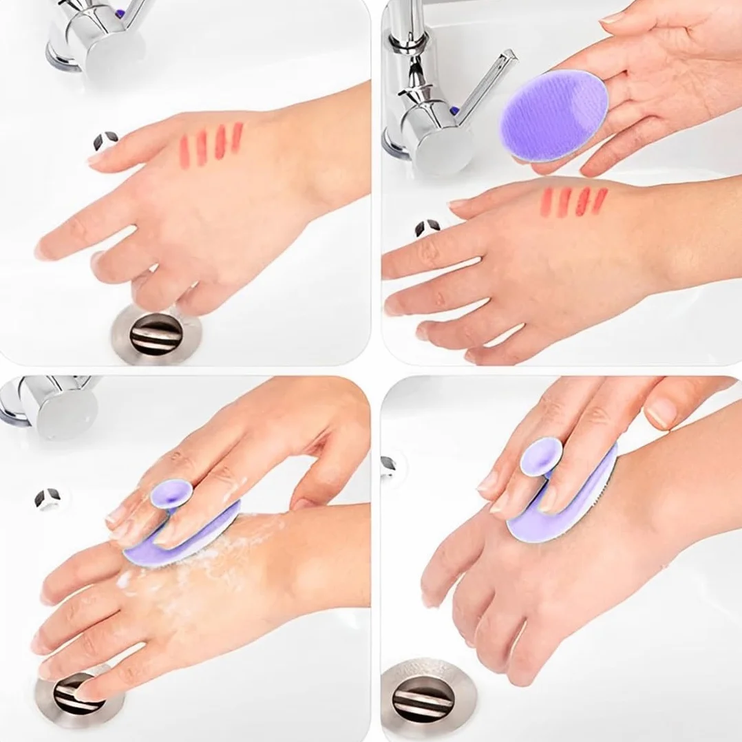 2 Pcs Spazzola Pulizia Viso in Silicone Morbido Scrubber Esfoliante e Massaggiatore Anti-età per una Cura Delicata della Pelle Rosa Viola