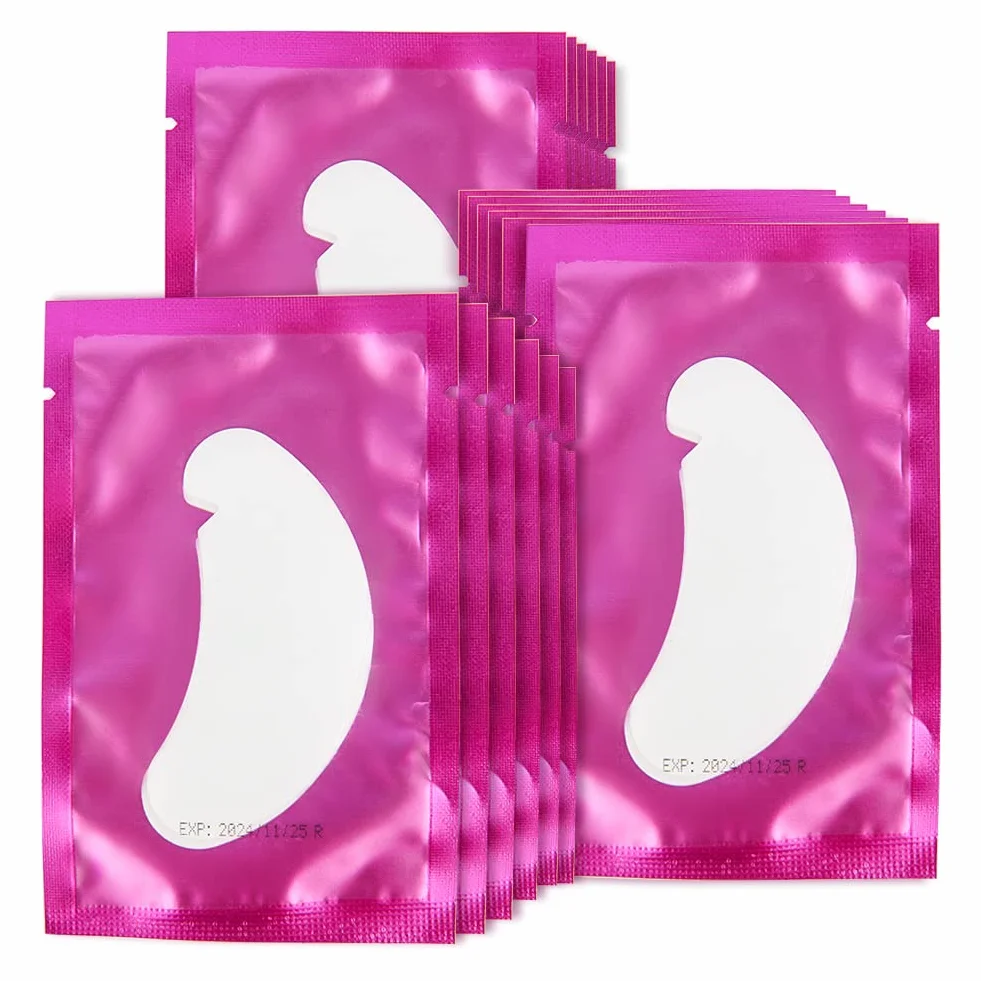 Lunamoon Cerotti per Estensioni Ciglia Eyelash Pads Occhio Patch Extension Ciglia Pads Occhi da Ciglia Finte Eye Gel Patches for Eyelash Extension 50 Paio (Purple)