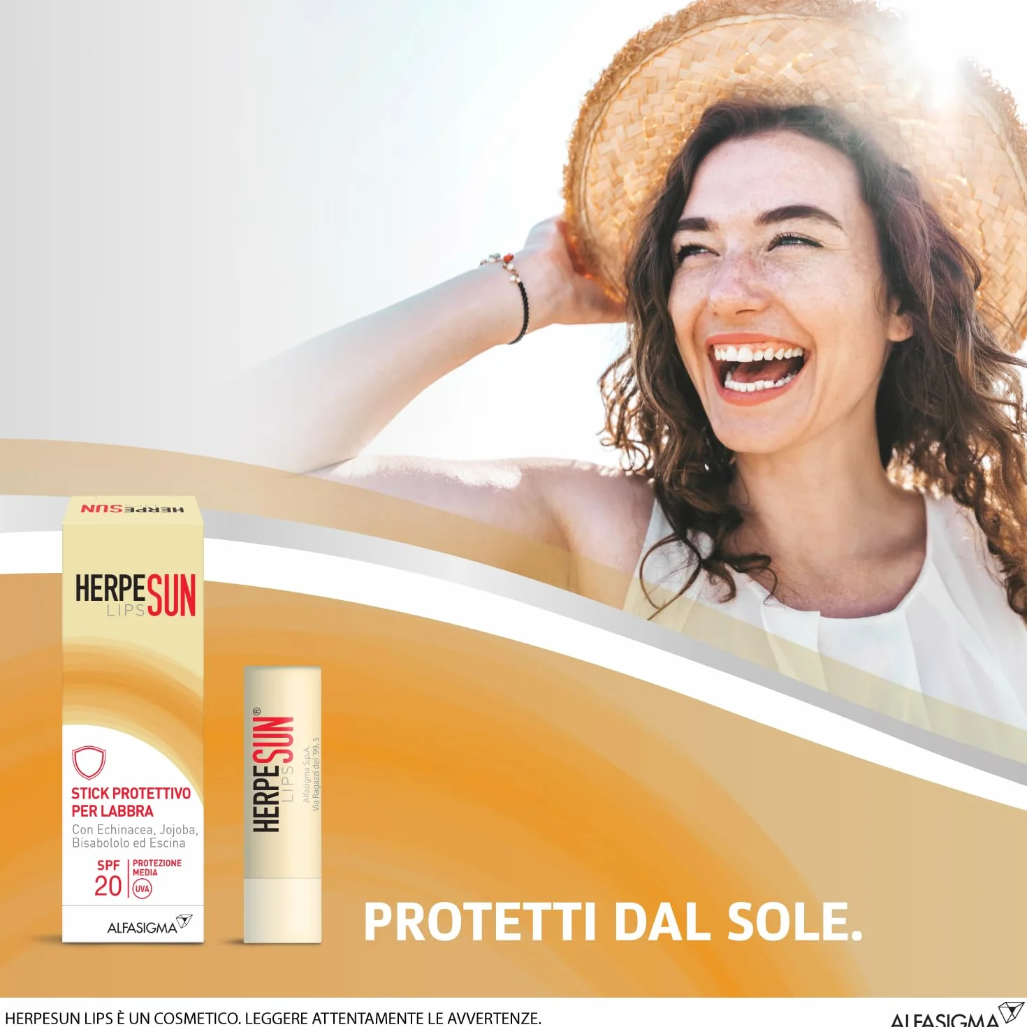 Herpesun Lips, Stick Labbra con Protezione solare SPF 20, 5 ml