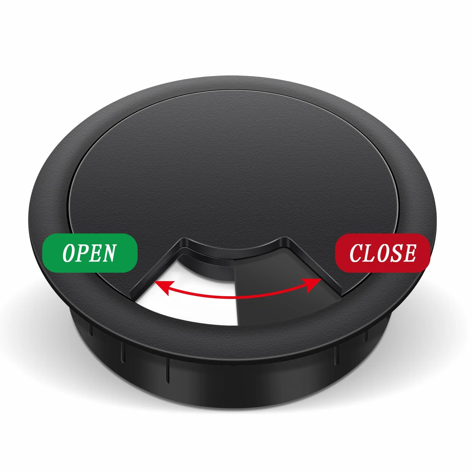 Bolatus 2 passacavo da scrivania 60 mm plastica nero