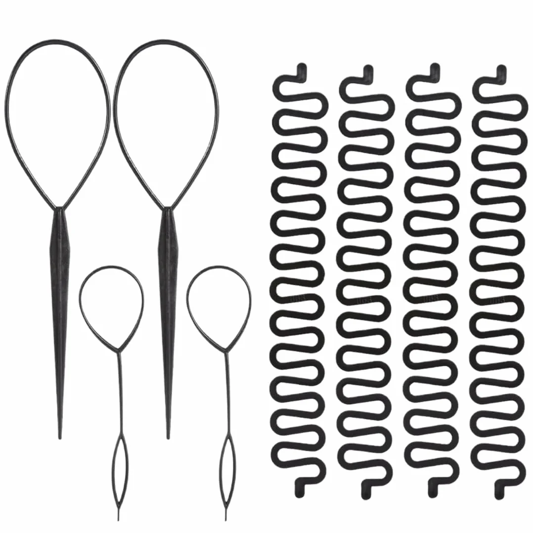 8 strumenti per trecce da donna, strumenti per trecce francesi millepiedi,strumento per chignon fermagli per acconciature francesi