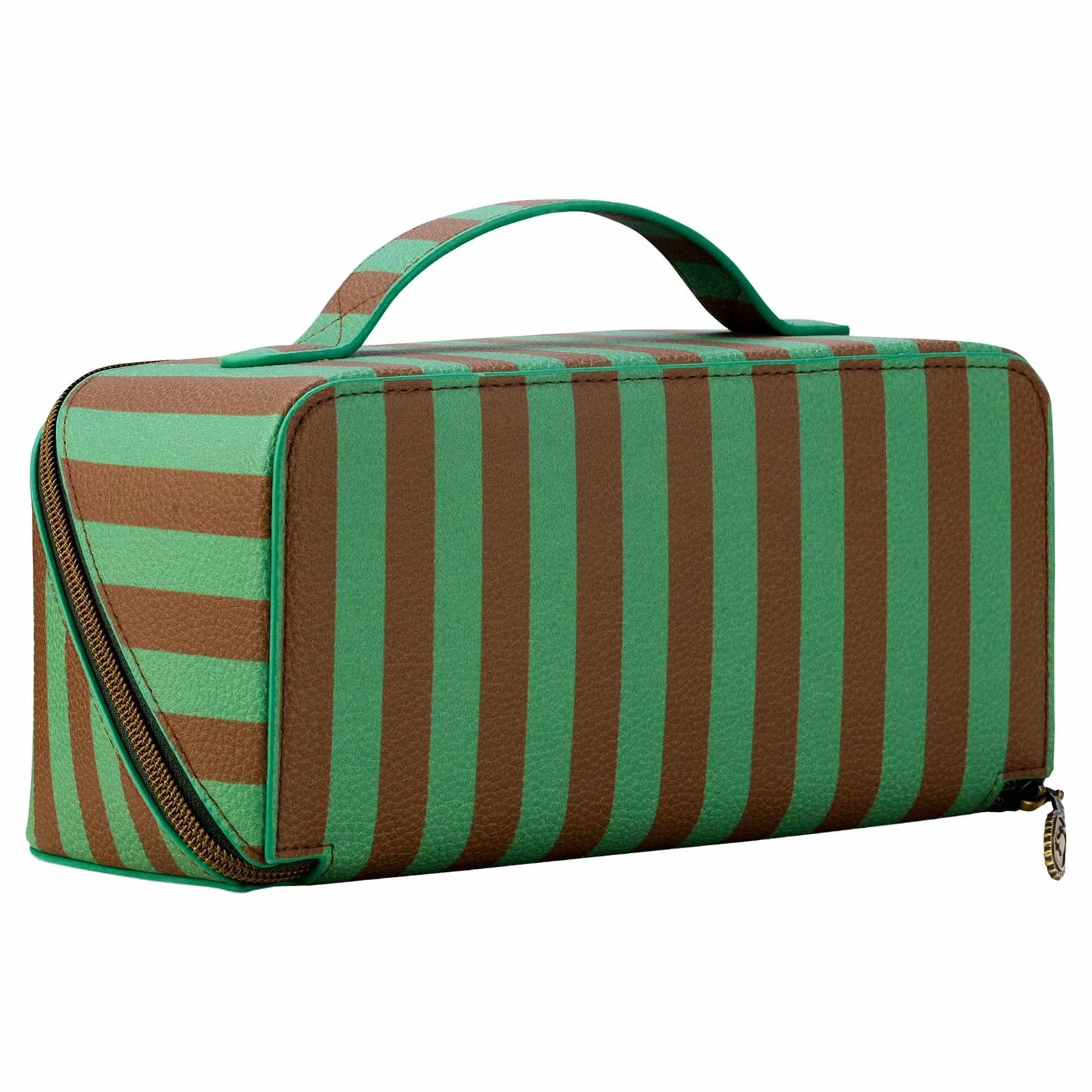 Pip Studio borsa da toilette Cyrille Cosmetic Bag Stripe Green verde marrone