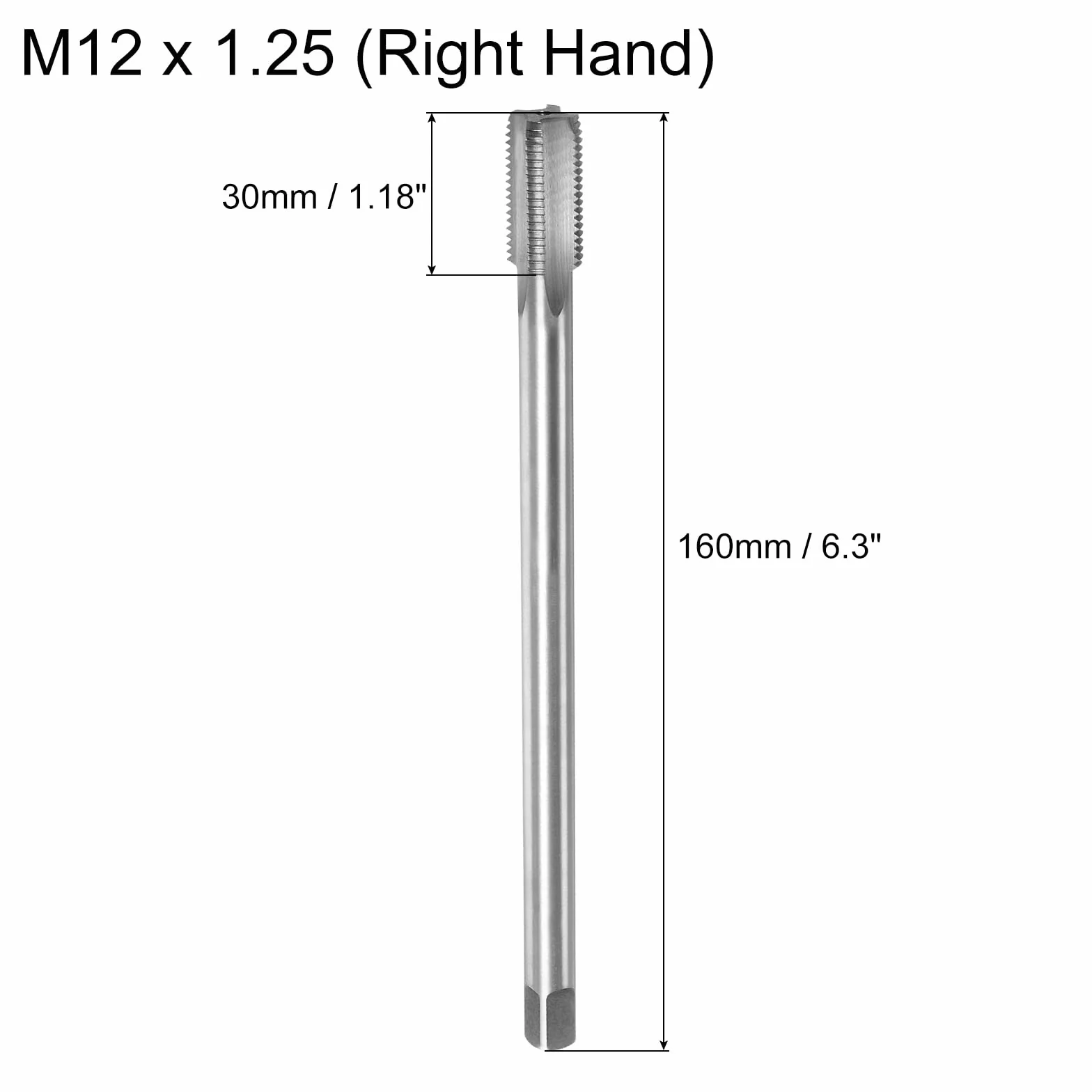 M12 x 1.25 Maschi per Filettare Metrica 160mm Extra Lungo H2 Strumento Riparazione Filettatura