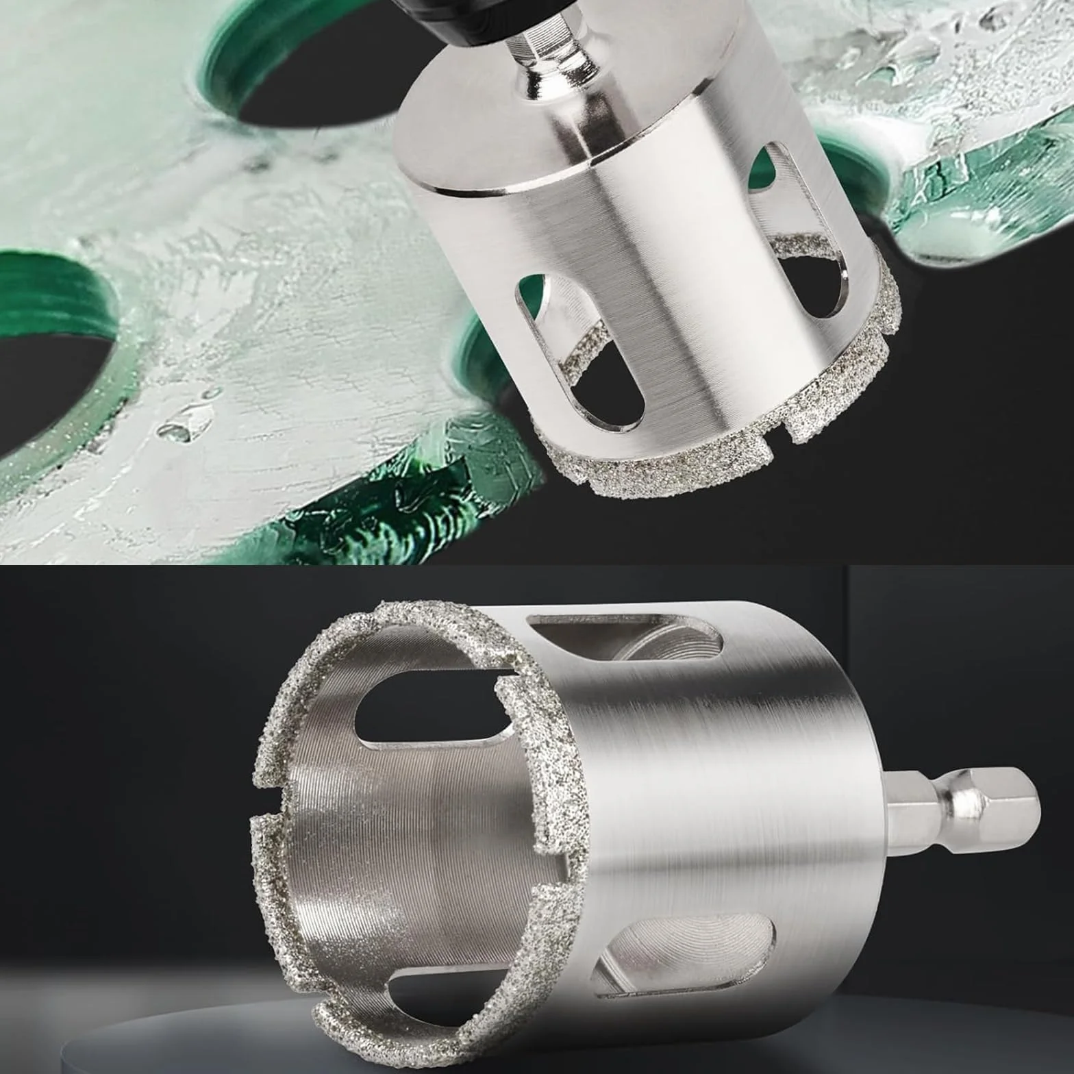 Punta per Vetro e Piastrelle 35mm Fresa Diamantata per Trapano Porcellana Marmo