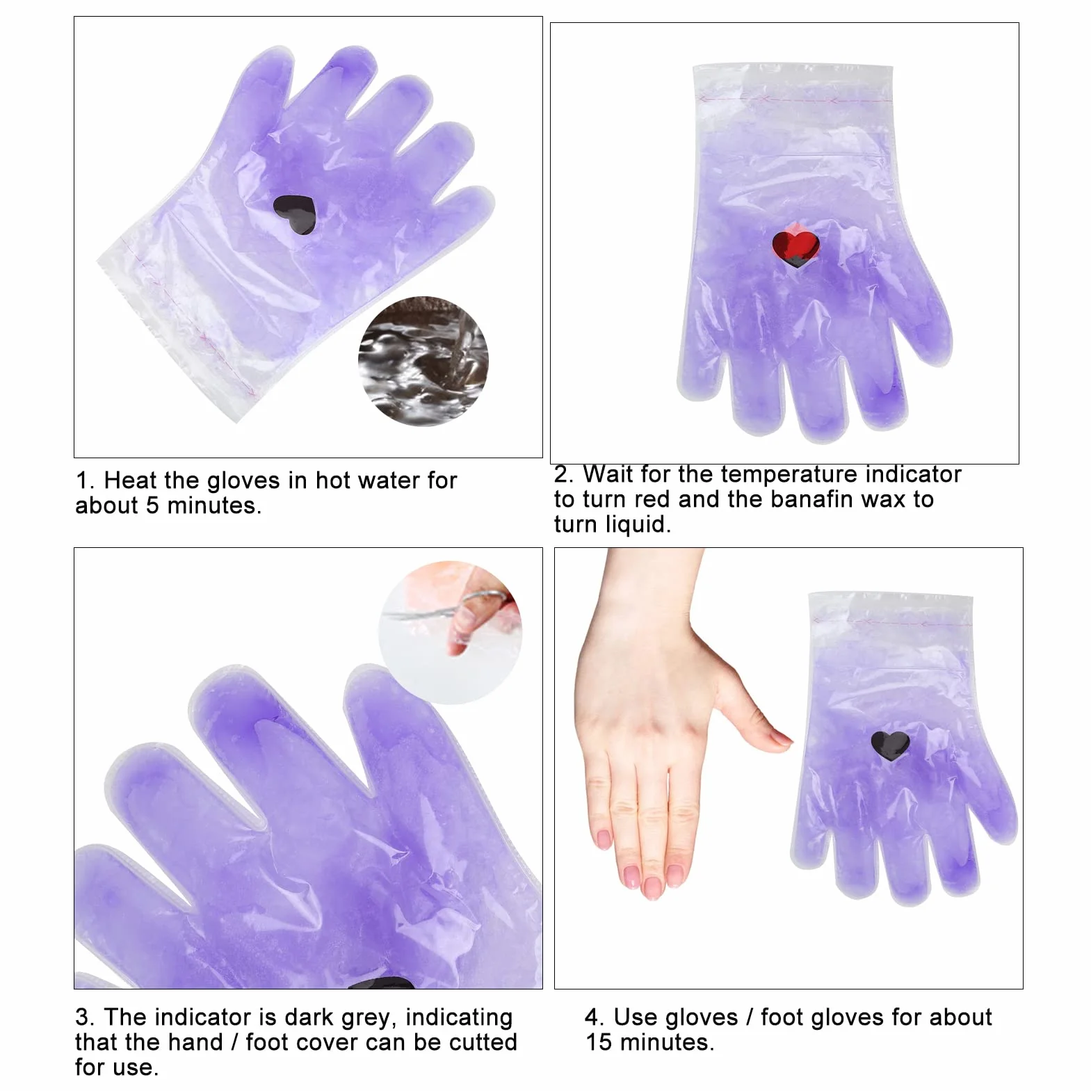 Guanti per il Trattamento alla Paraffina, Guanti Curativi per l'Attivazione della Pelle che si Sciolgono con l'Acqua per il Trattamento della Casa Termale per l'Uso Domestico per i(#1)