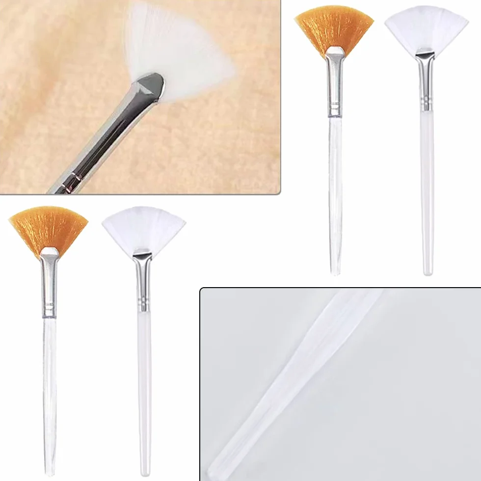 Spazzole per Maschera, 2 Pcs Spazzole a Ventaglio, Morbido Ventaglio Facciale Pennello, Maschera Facciale Applicatore, per Maschera di Fango, Trucco Strumenti