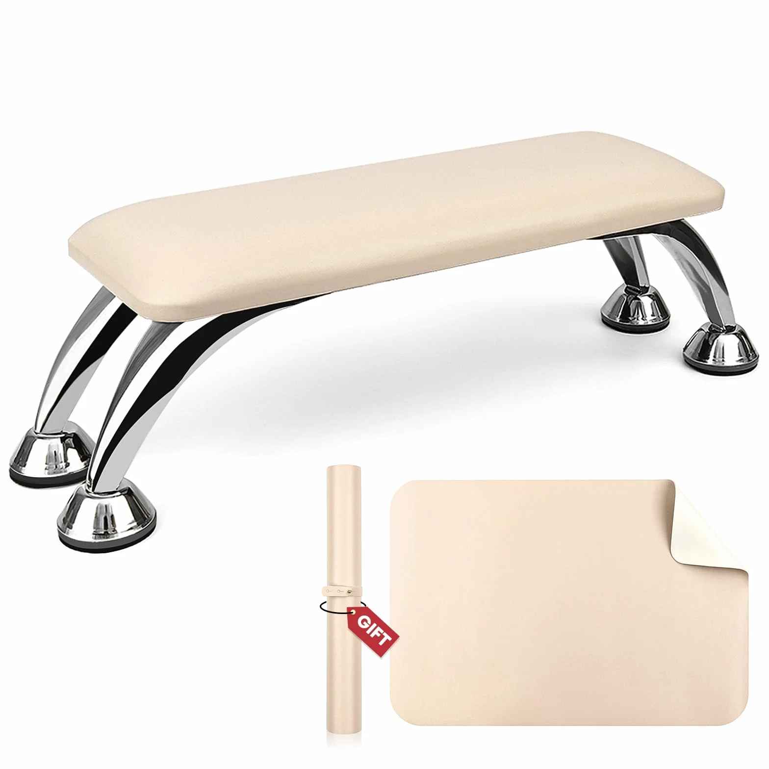 Saviland Bracciolo per unghie in pelle per manicure, poggia mano marrone per nail art con cuscino antiscivolo per unghie protettivo tappetino per unghie forniture per unghie manicure salone