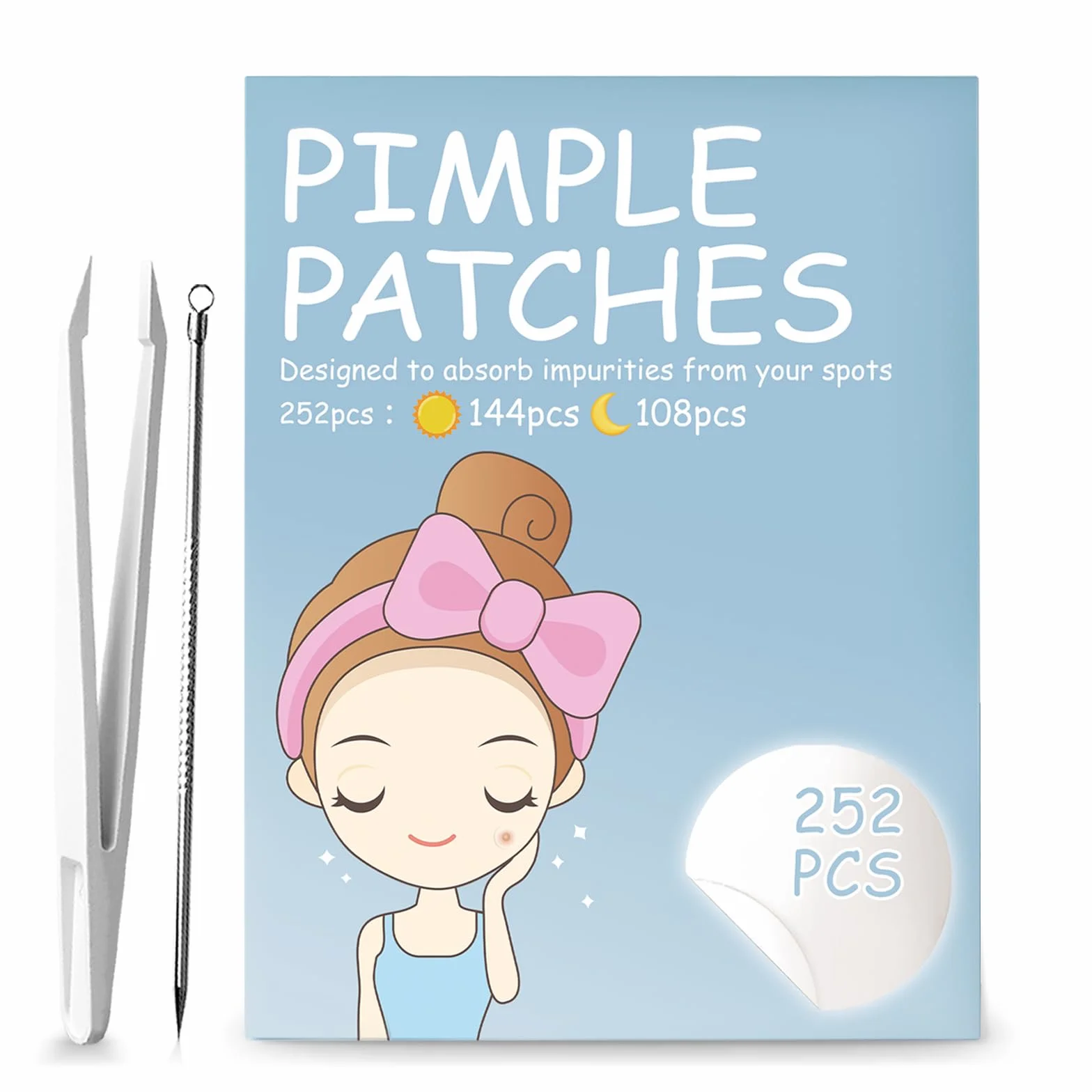 252 Pcs Cerotti Brufoli, 2 In 1 Giorno e Notte, Patch Idrocolloide Invisibili, Efficace per Prevenire e Coprire i Segni Dell'acne, Adatto a Tutti i Tipi di Pelle