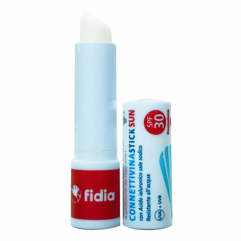 Fidia Farmaceutici ConnettivinaStickSun - Stick Labbra da 3g a Base di Acido Ialuronico 0,2%, con Filtri Solari SPF30