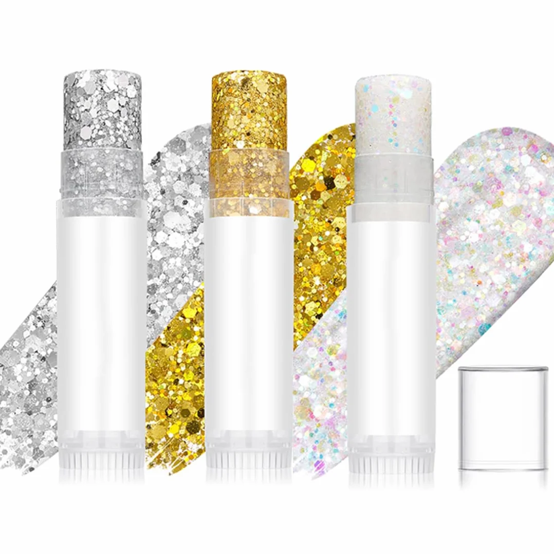 3 Pezzi Glitter Viso, Glitter Capelli, Brillantini per Capelli, Trucco per Carnevale, Compatibili con Carnevale, Halloween, Feste, Musica, Festival, in Maschera(Oro, Argento)