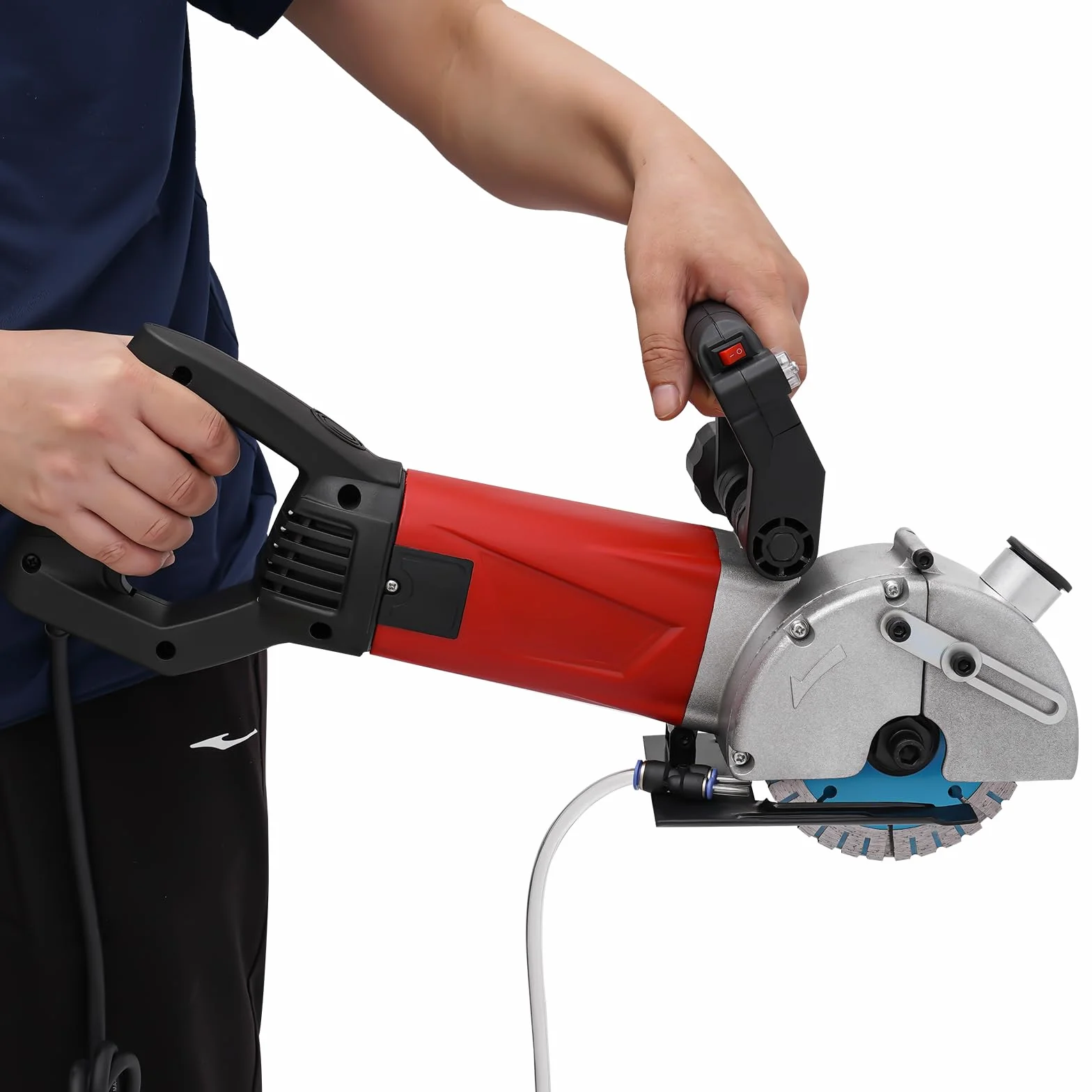 Fresa per scanalature 2800 W con guida laser, fresa elettrica per muri con 5 lame e tubo acqua