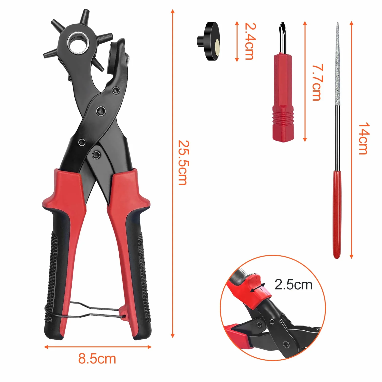 Newaner pinza fustellatrice 2-4.5 mm 6 fori intercambiabili rotondo per cinture pelle