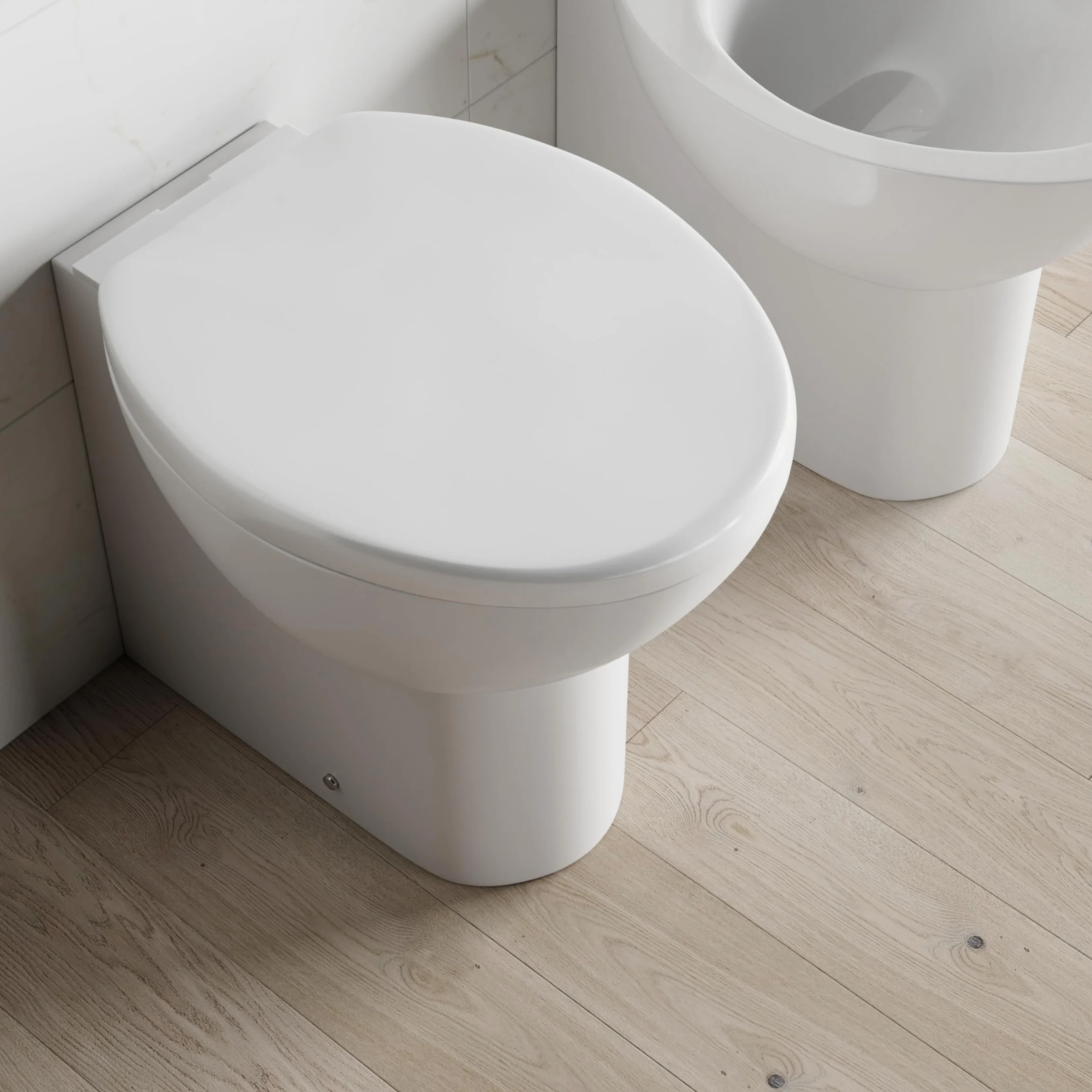 Ceramica Filomuro Vaso Bidet Sedile Copri-wc Mod. Doha Bianco Lucido