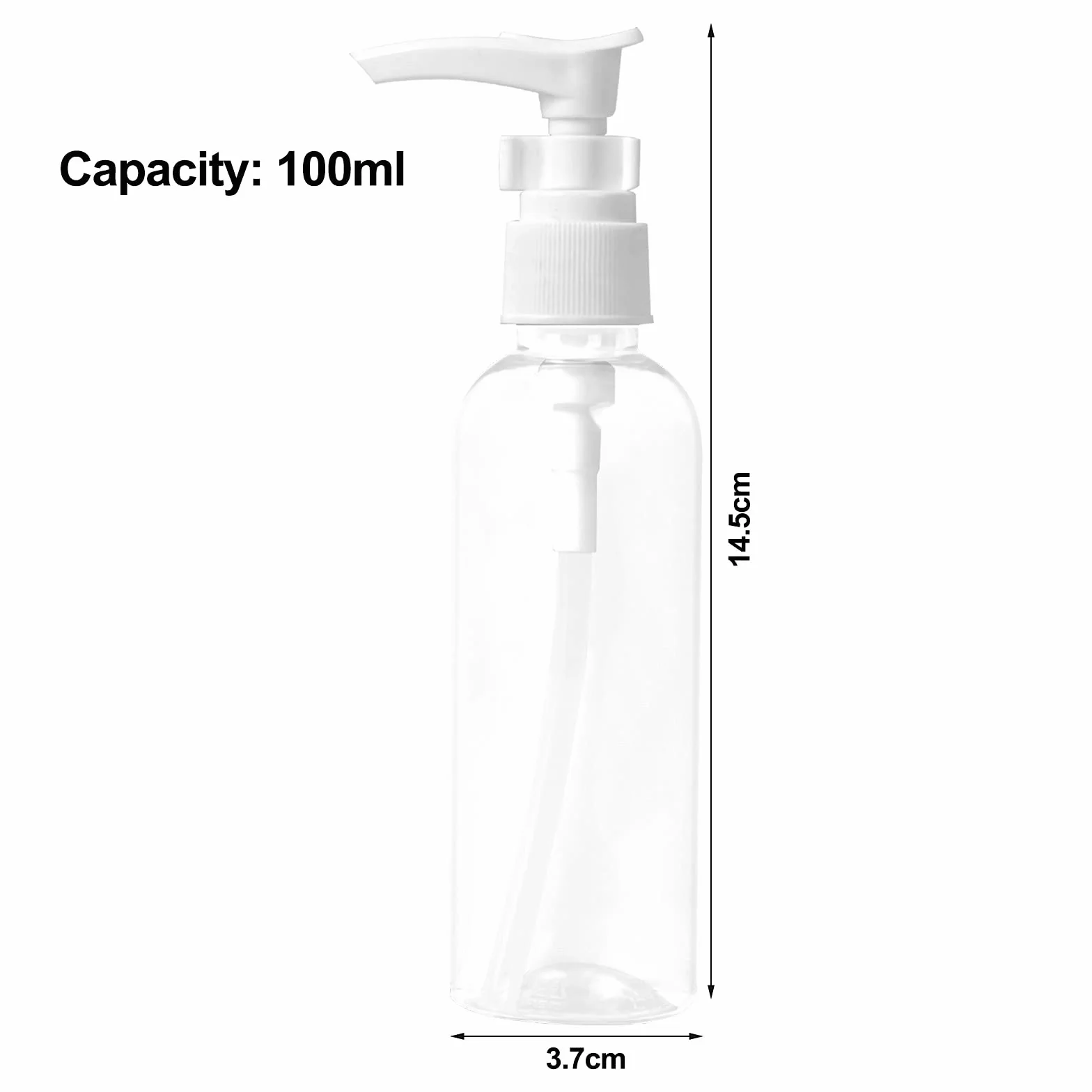 3 Pezzi 100 ml Bottiglie da Viaggio Trasparenti in Aereo Vuote, Pompa da Viaggio in Plastica Dispenser, Boccette Contenitori Ricaricabile, per Cosmetici, Lozione, Bagno, Shampoo Liquidi
