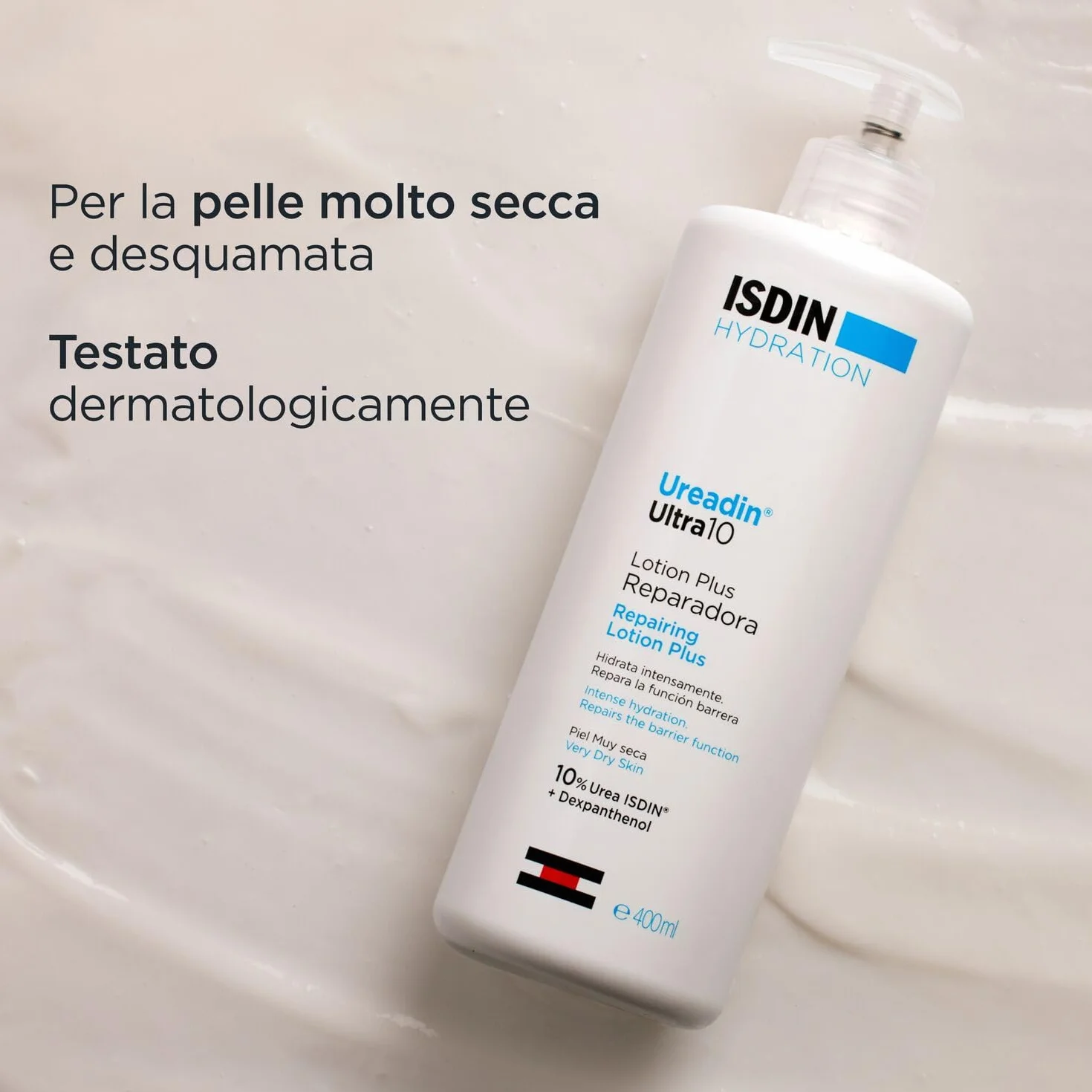 ISDIN Ureadin Ultra10 (400 ml) | Lozione Riparatrice con 10% Urea | Idrata Intensamente e Aiuta a Riparare la Funzione Barriera | Consigliata per Pelli molto Secche