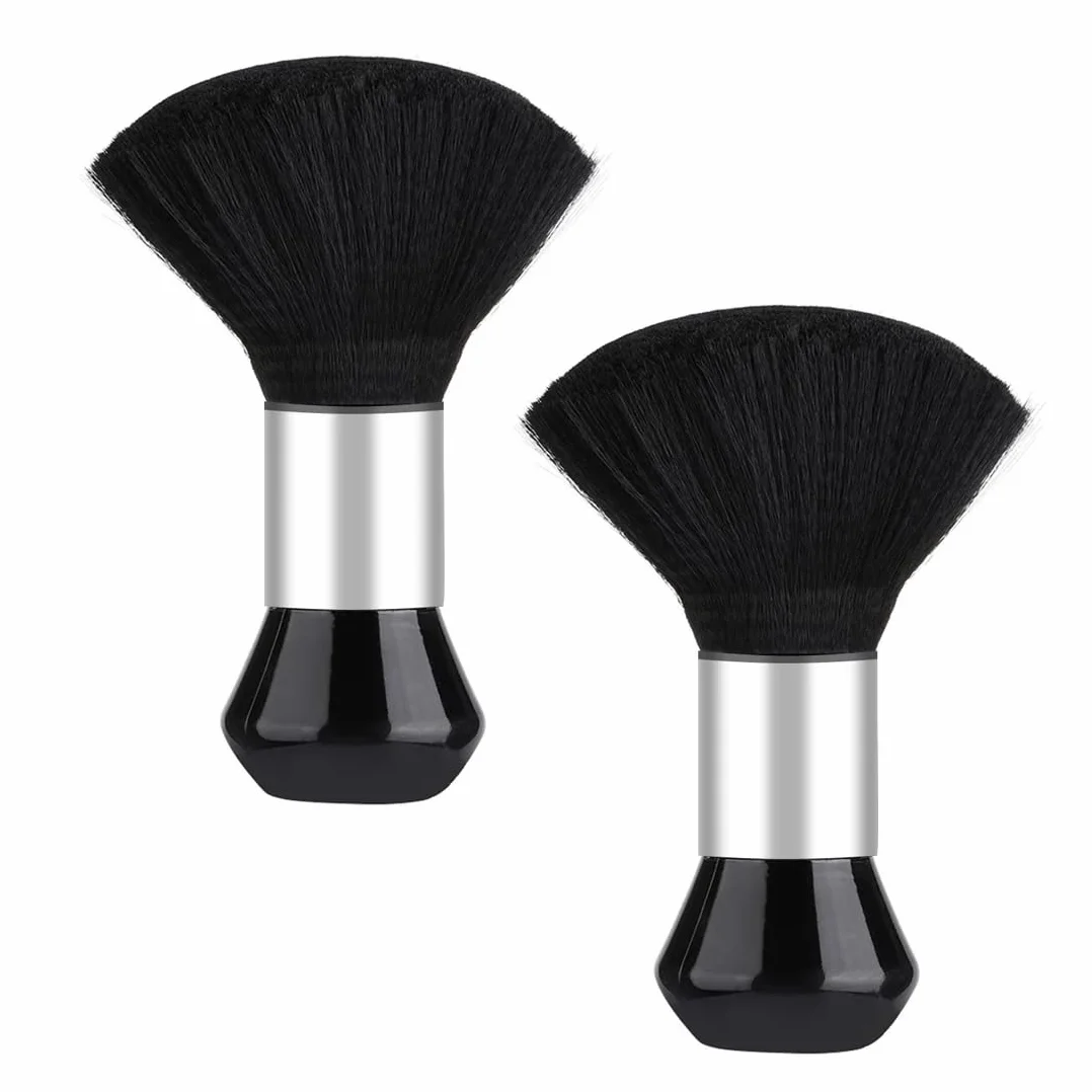 2 pezzi Barbiere Collo Spazzola - Nero, Pennello da Parrucchiere per Salone per il barbiere, per la pulizia dei capelli, per la rimozione della polvere, colore nero