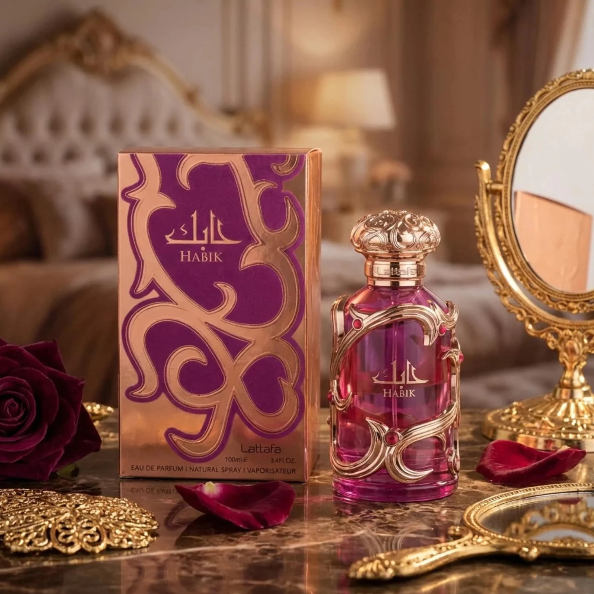 Lattafa Habik - Floreale, Fruity, Fresh, Musky - Eau de Parfum Spray Long-Lasting Fragrance for Women, 3.4 Ounce / 100 ml