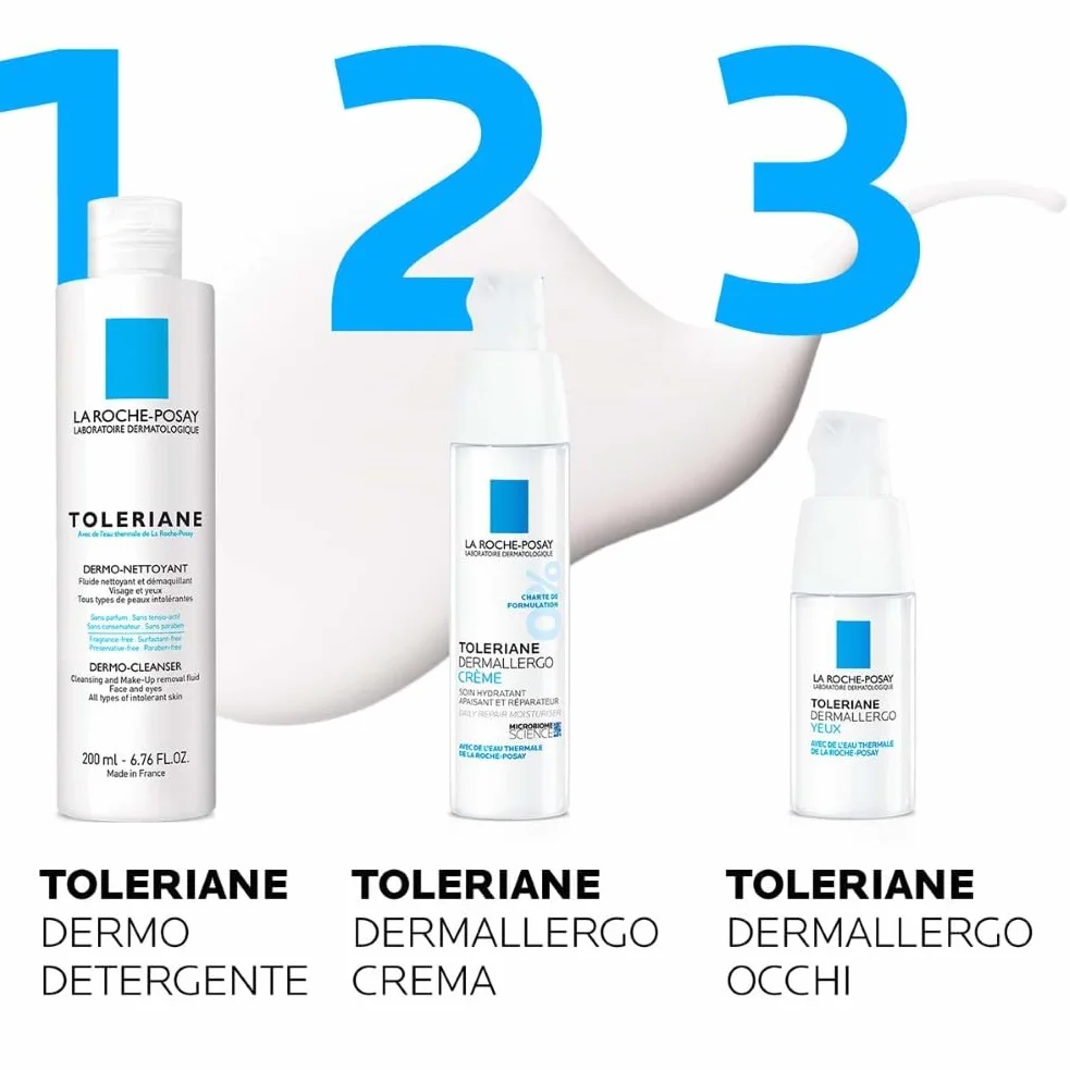 La Roche Posay Toleriane, Fluido Detergente e Struccante, Per Pelle Sensibile e Reattiva, Pelle Detersa a Fondo e Lenita, Irritazioni e Rossori Ridotti, Con Glicerina Idratante, 400 ml