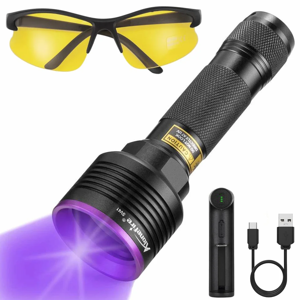 Alonefire SV41 Torcia UV Professionale 10W Ricaricabile Luce Nera 395nm