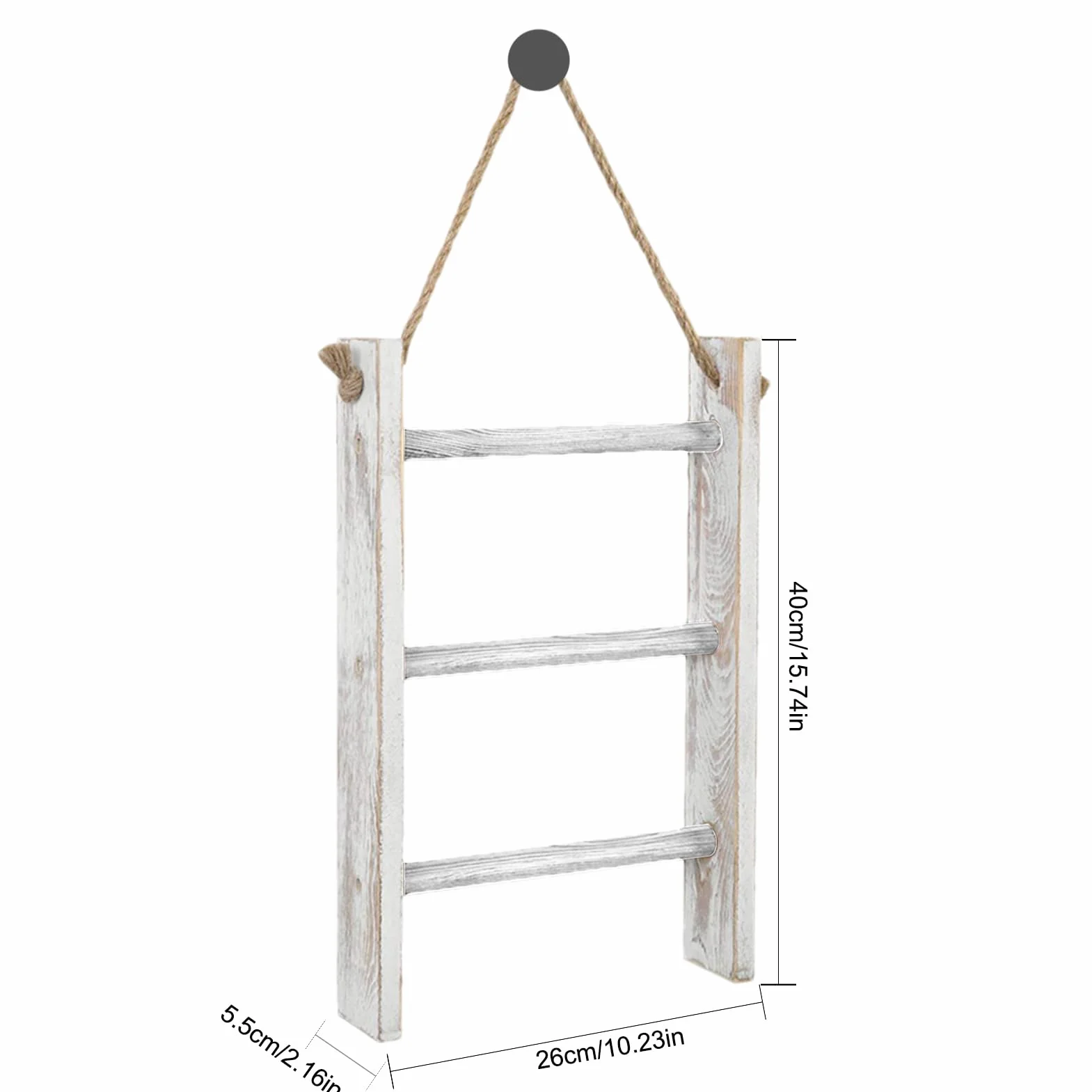 Scala Porta Asciugamani Bagno 3 Livelli Legno 26x5,5x40cm