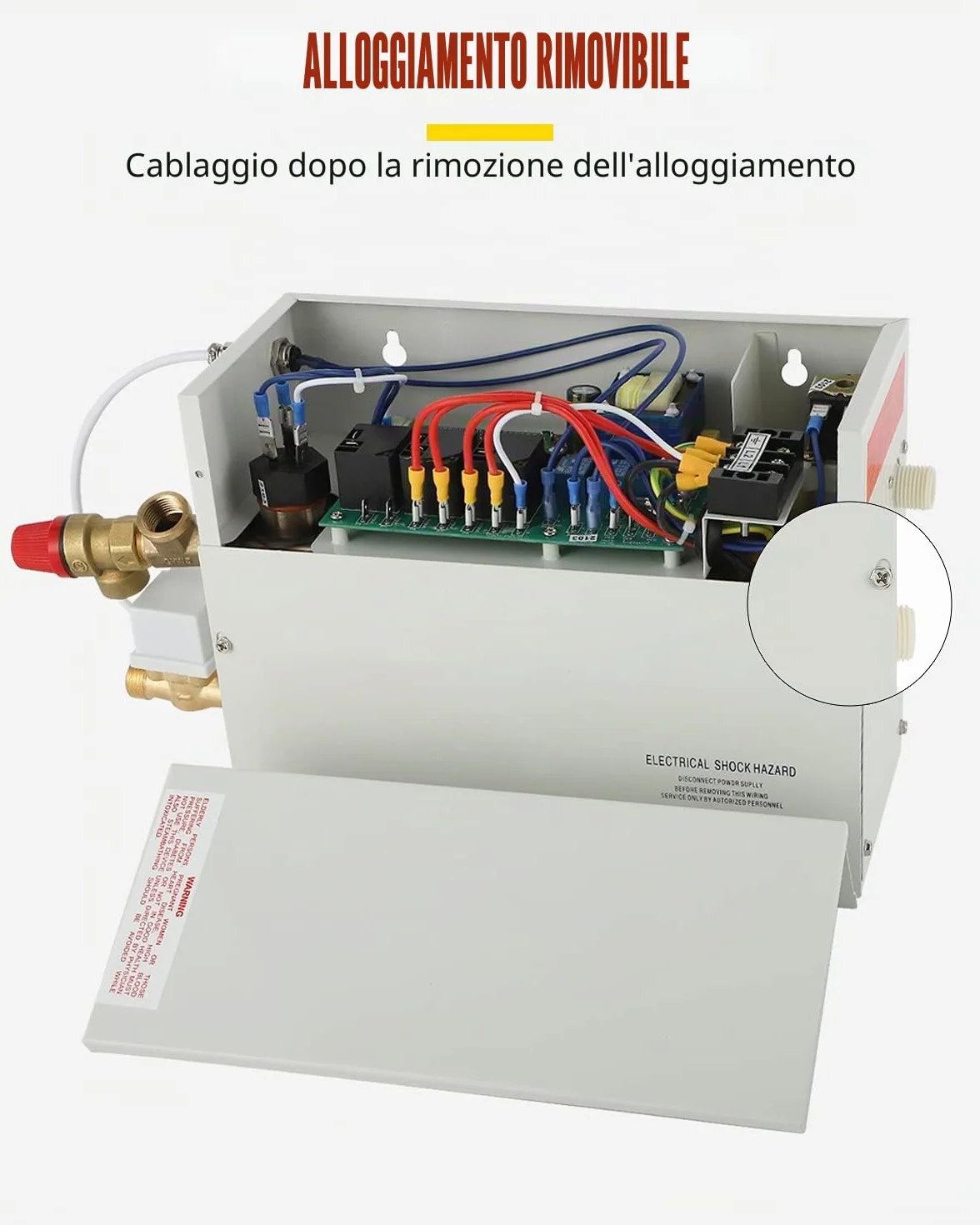 CGOLDENWALL Generatore di Sauna a Vapore 3KW 220V, Regolatore Digitale LED 35-55℃, per 3m³