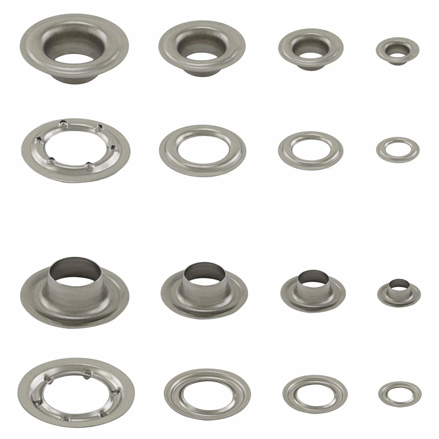 Occhielli autoperforanti DIN 7332 Acciaio Inossidabile V2A Inox 10 mm 50 Pezzi